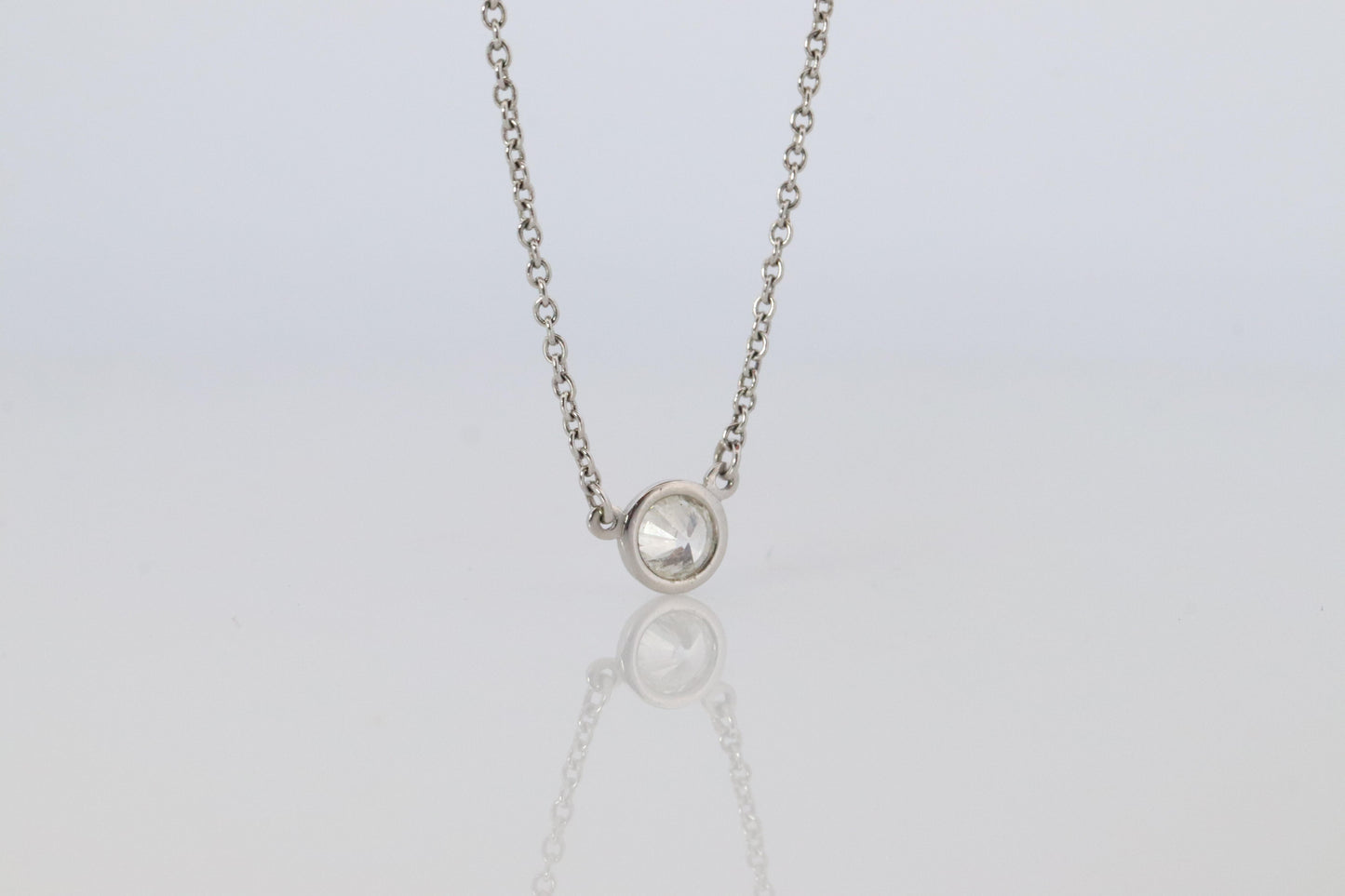 Vintage Tiffany Co Platinum Necklace Elsa Peretti Diamond by the Yard 0.36ct 1P