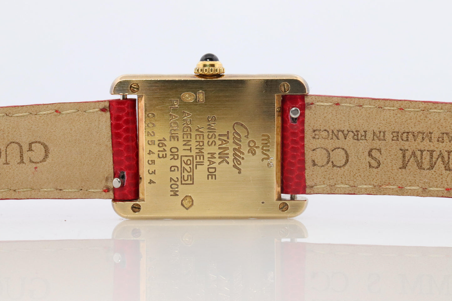 Vintage Must de Cartier Tank 1613 Watch. Vermeil ARGENT 925 Small Tank