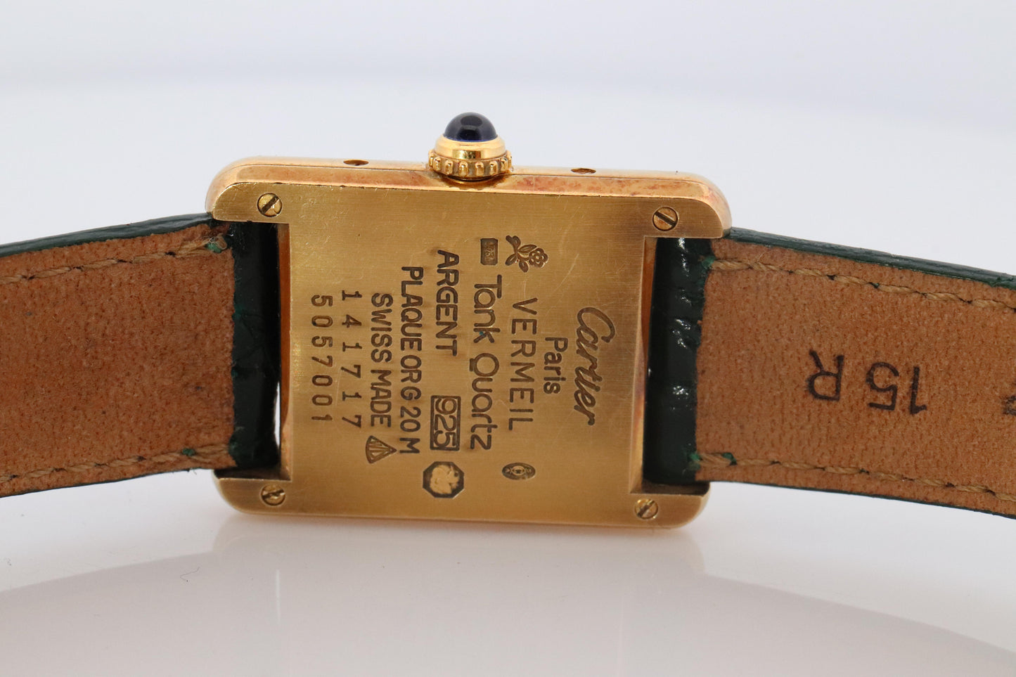 Vintage Must de Cartier Tank Pillar 5057001 Dial Watch Vermeil ARGENT Small Tank