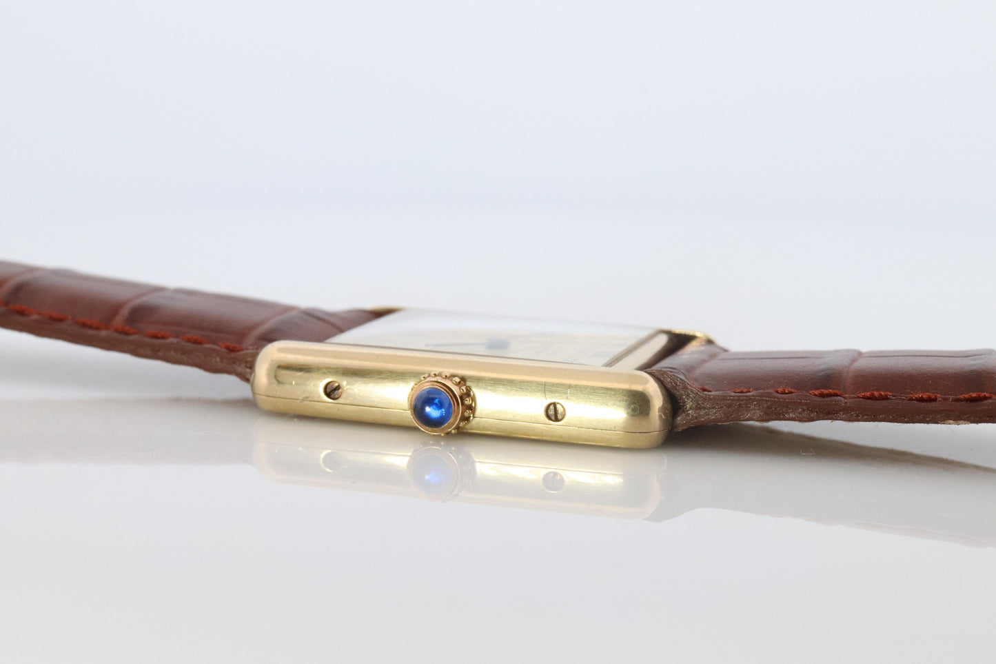 Vintage Must de Cartier 590005 Tank Watch. 925 Vermeil ARGENT Quartz Tank.