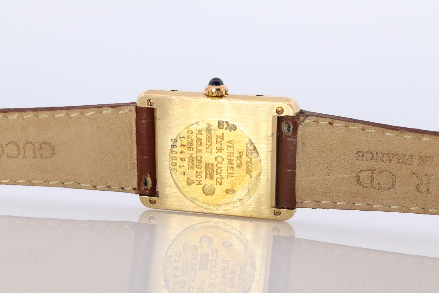 Vintage Must de Cartier 590005 Tank Watch. 925 Vermeil ARGENT Quartz Tank.