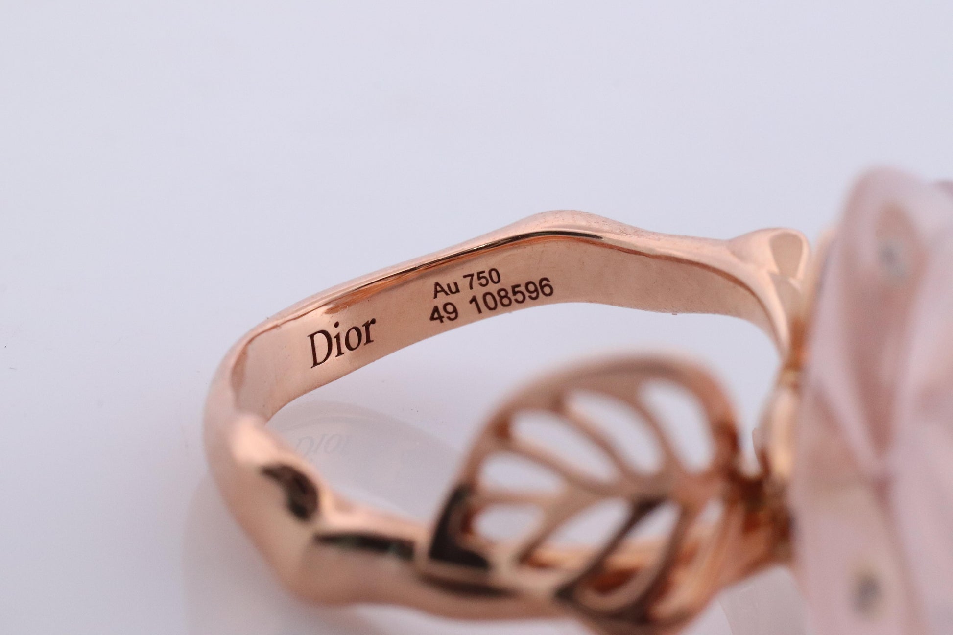 18k Dior Rose Diamond Ring. Genuine Dior Rose Pre Catelan Quartz Diamond ring.