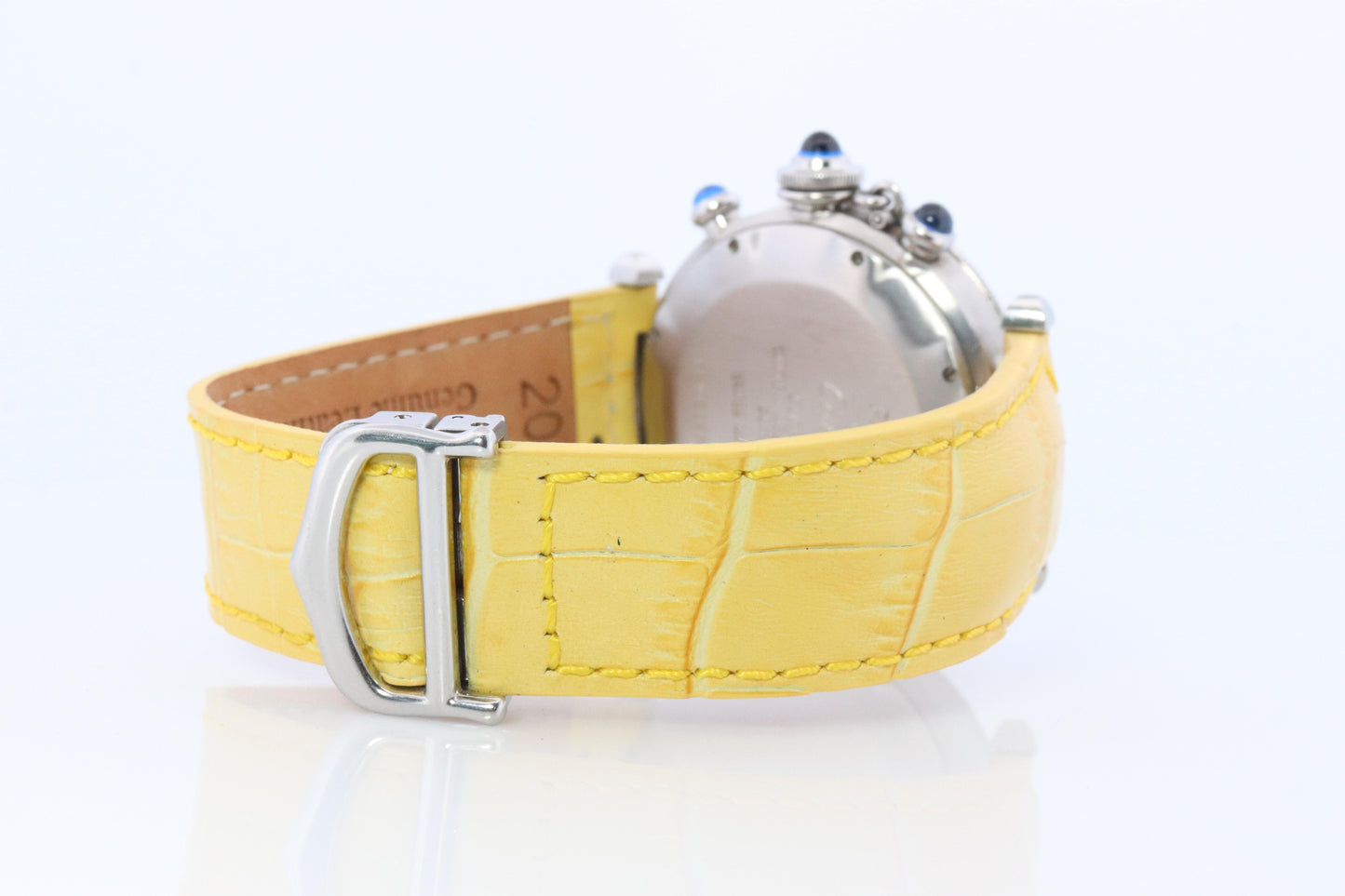 Vintage Cartier PASHA 38mm Chronograph. Rare Yellow Dial W3100355.