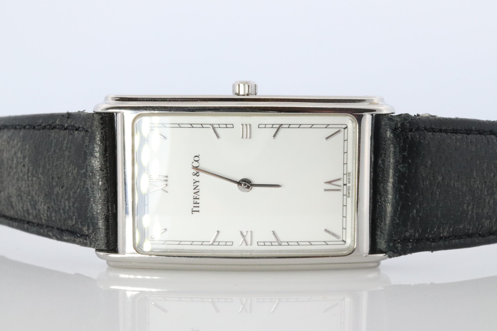 Tiffany and Co Watch. Tiffany M241 Tank Quartz Watch. T&CO Square Portfolio.