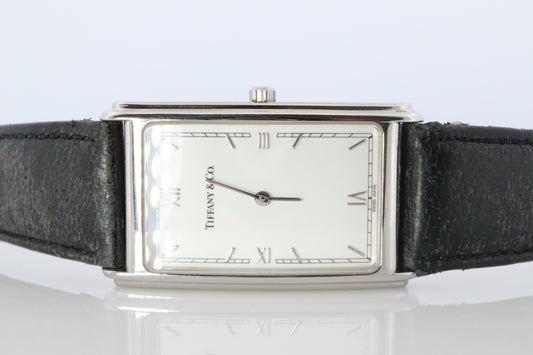 Tiffany and Co Watch. Tiffany M241 Tank Quartz Watch. T&CO Square Portfolio.