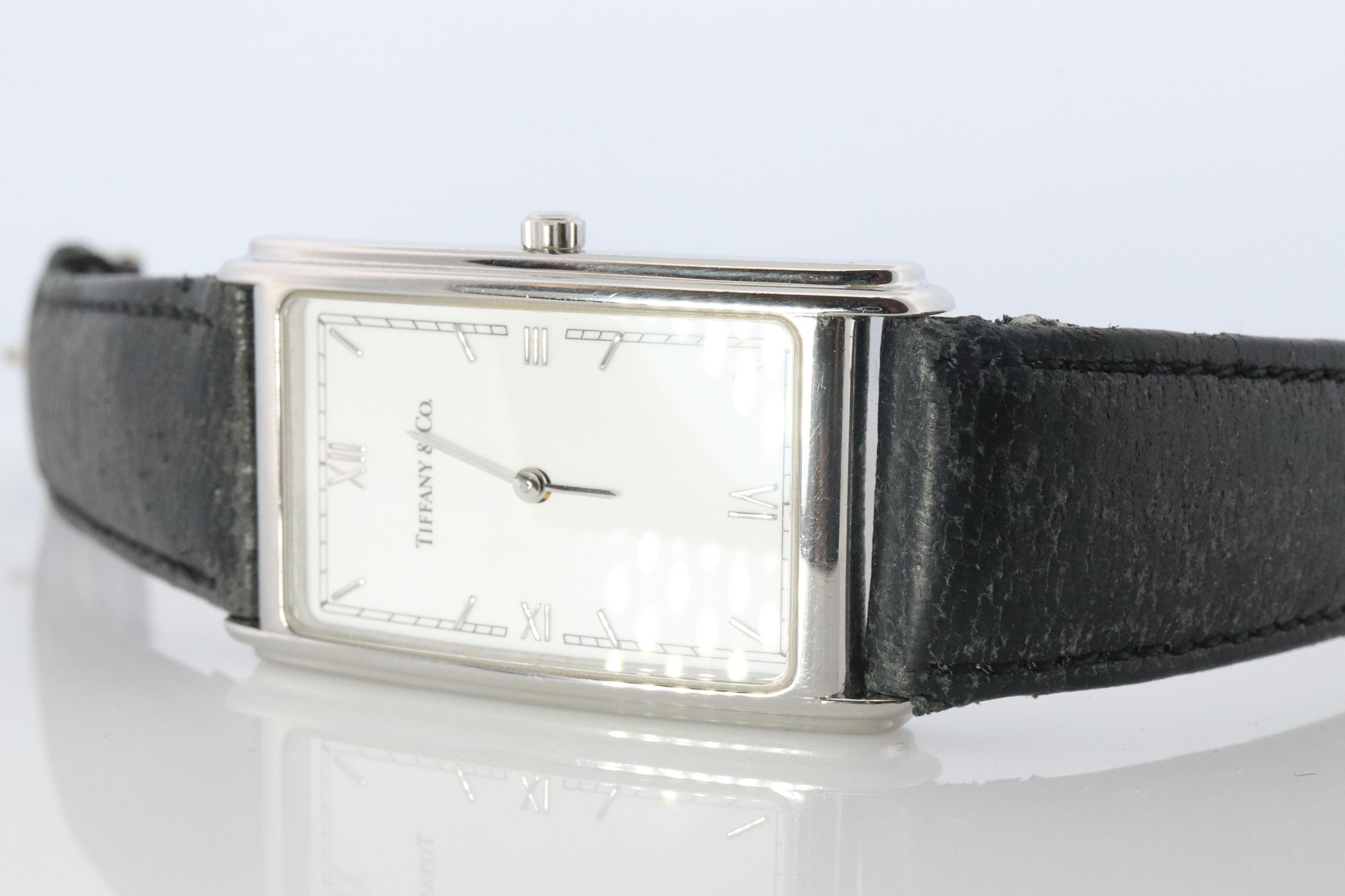 Tiffany and Co Watch. Tiffany M241 Tank Quartz Watch. T&CO Square Portfolio.