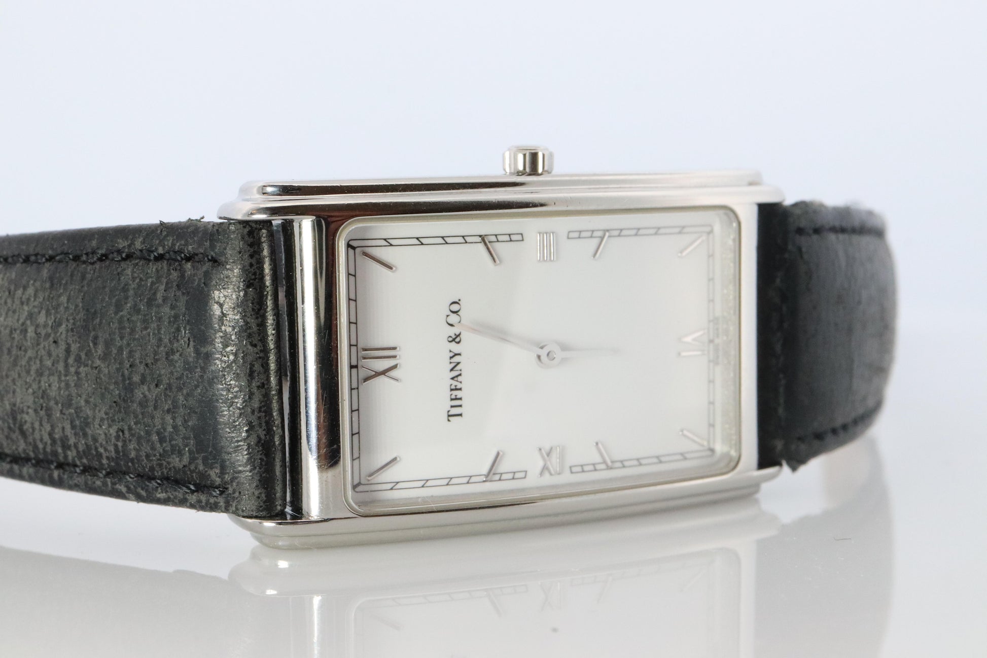 Tiffany and Co Watch. Tiffany M241 Tank Quartz Watch. T&CO Square Portfolio.