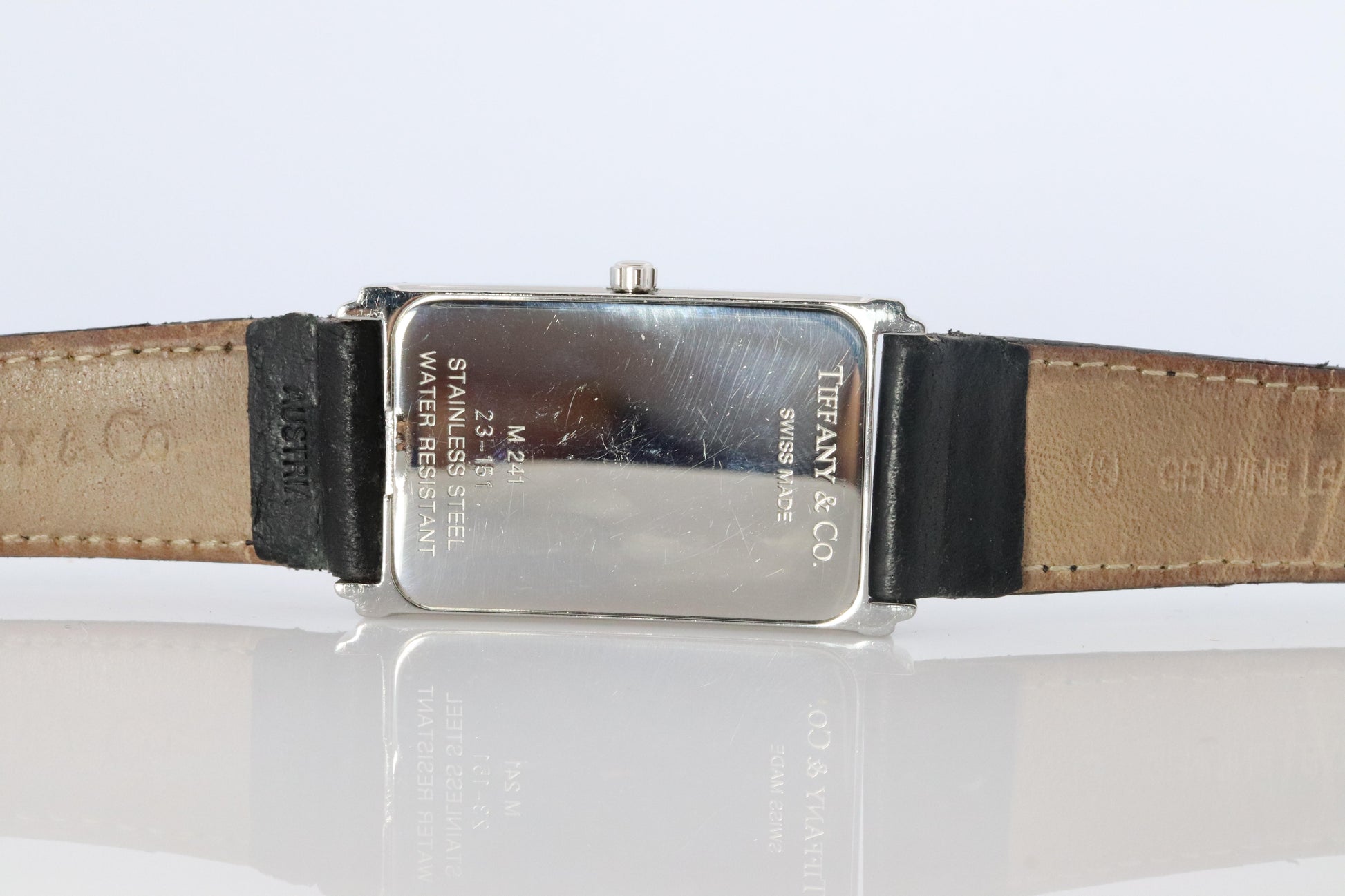 Tiffany and Co Watch. Tiffany M241 Tank Quartz Watch. T&CO Square Portfolio.