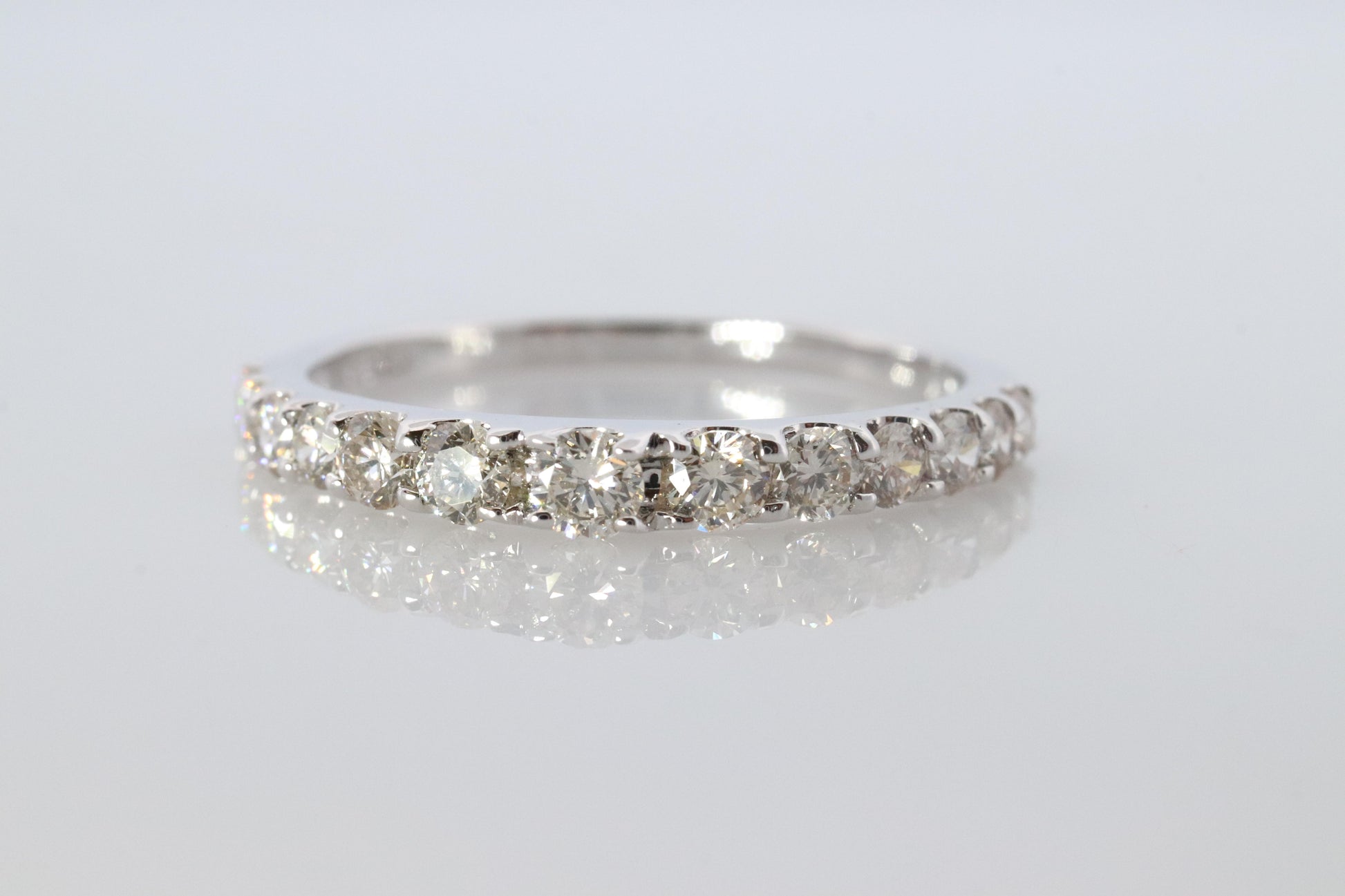 18k Diamond eternity band. 18k White Gold 0.5ctw half anniversary Ring.