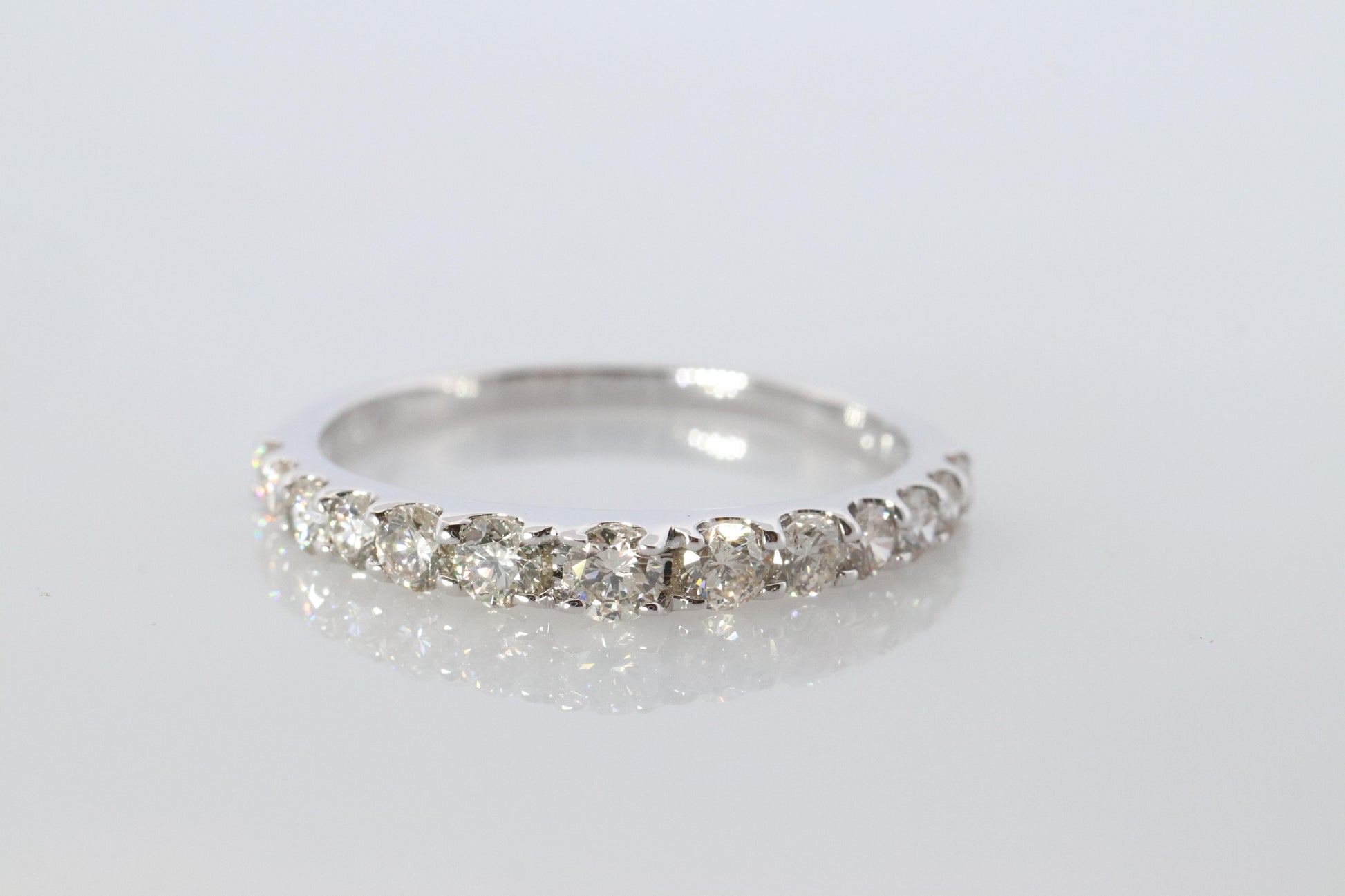 18k Diamond eternity band. 18k White Gold 0.5ctw half anniversary Ring.