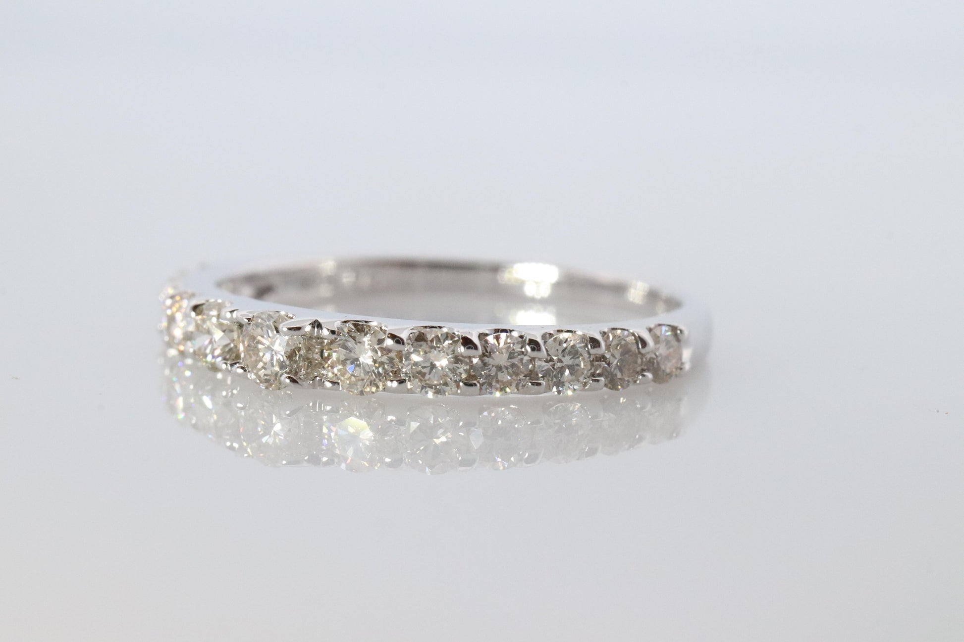18k Diamond eternity band. 18k White Gold 0.5ctw half anniversary Ring.