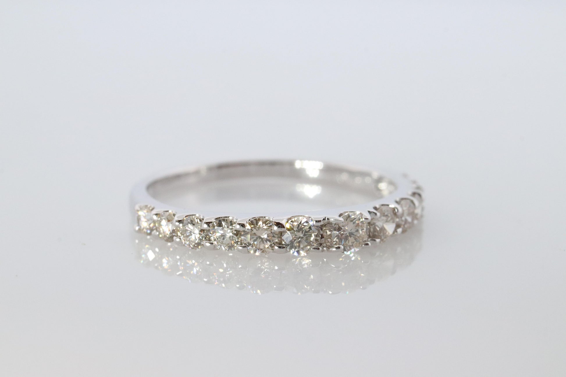 18k Diamond eternity band. 18k White Gold 0.5ctw half anniversary Ring.