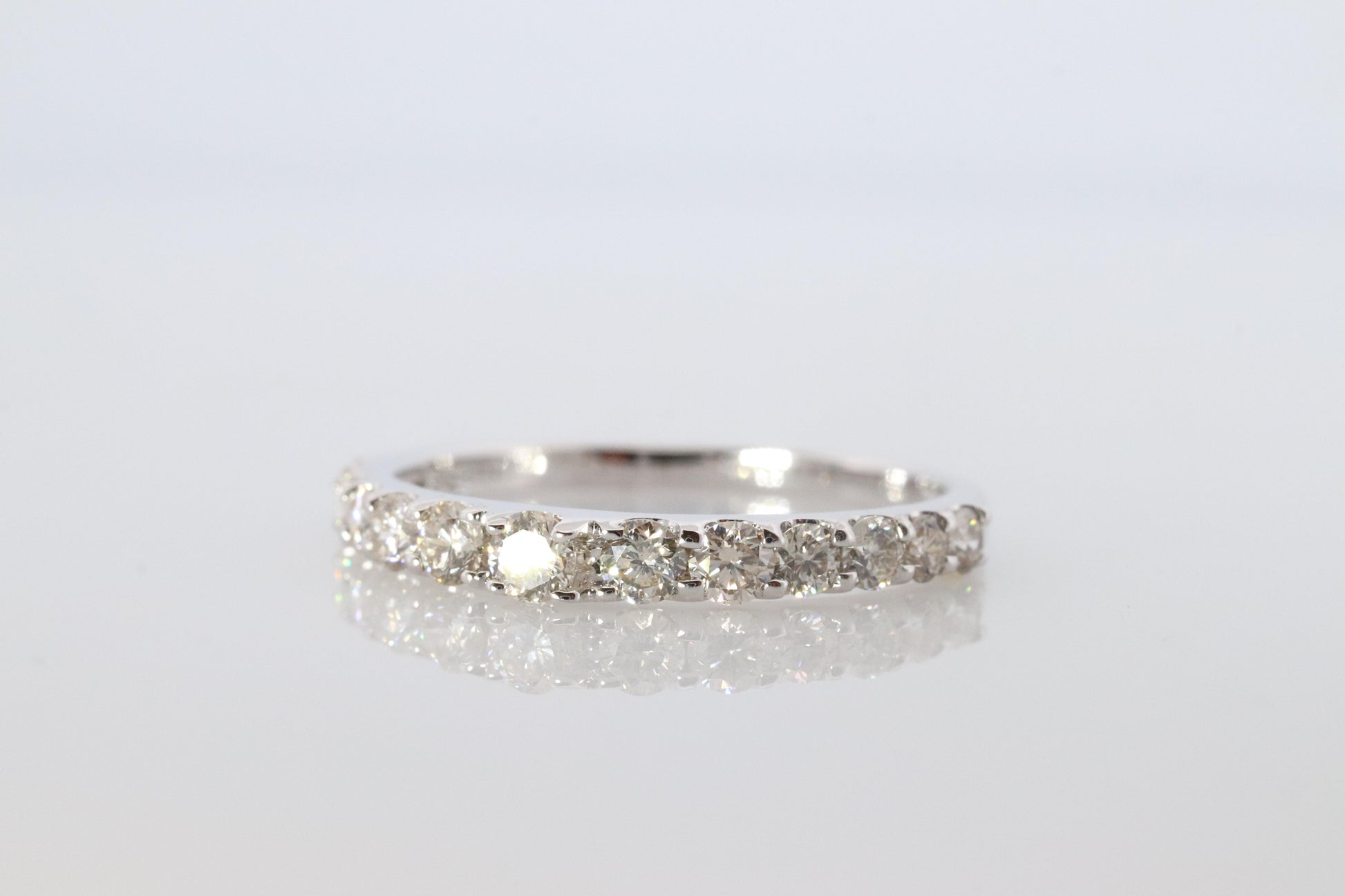 18k Diamond eternity band. 18k White Gold 0.5ctw half anniversary Ring.