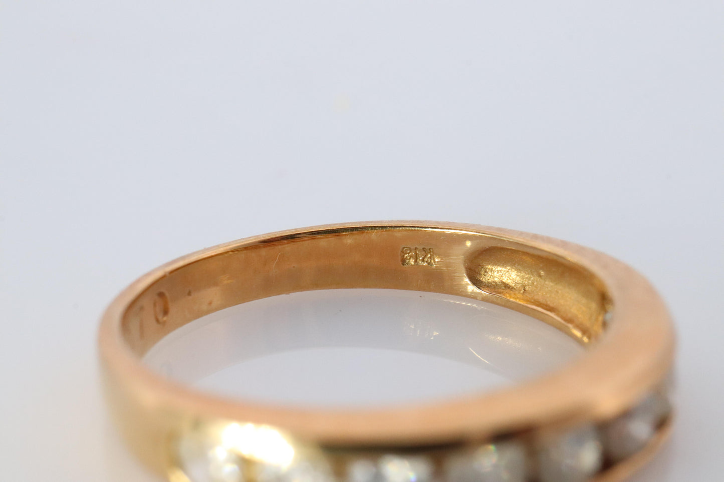 18k Diamond eternity band. 18k Yellow Gold Half Anniversary Infinity Ring