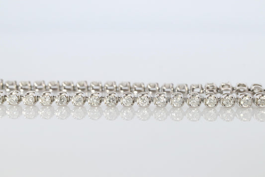 Platinum Diamond Tennis Bracelet. PT850 round diamond Tennis bracelet. 1CTW