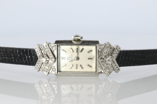 Omega watch. Omega Platinum and Diamond Vintage Ladies wristwatch