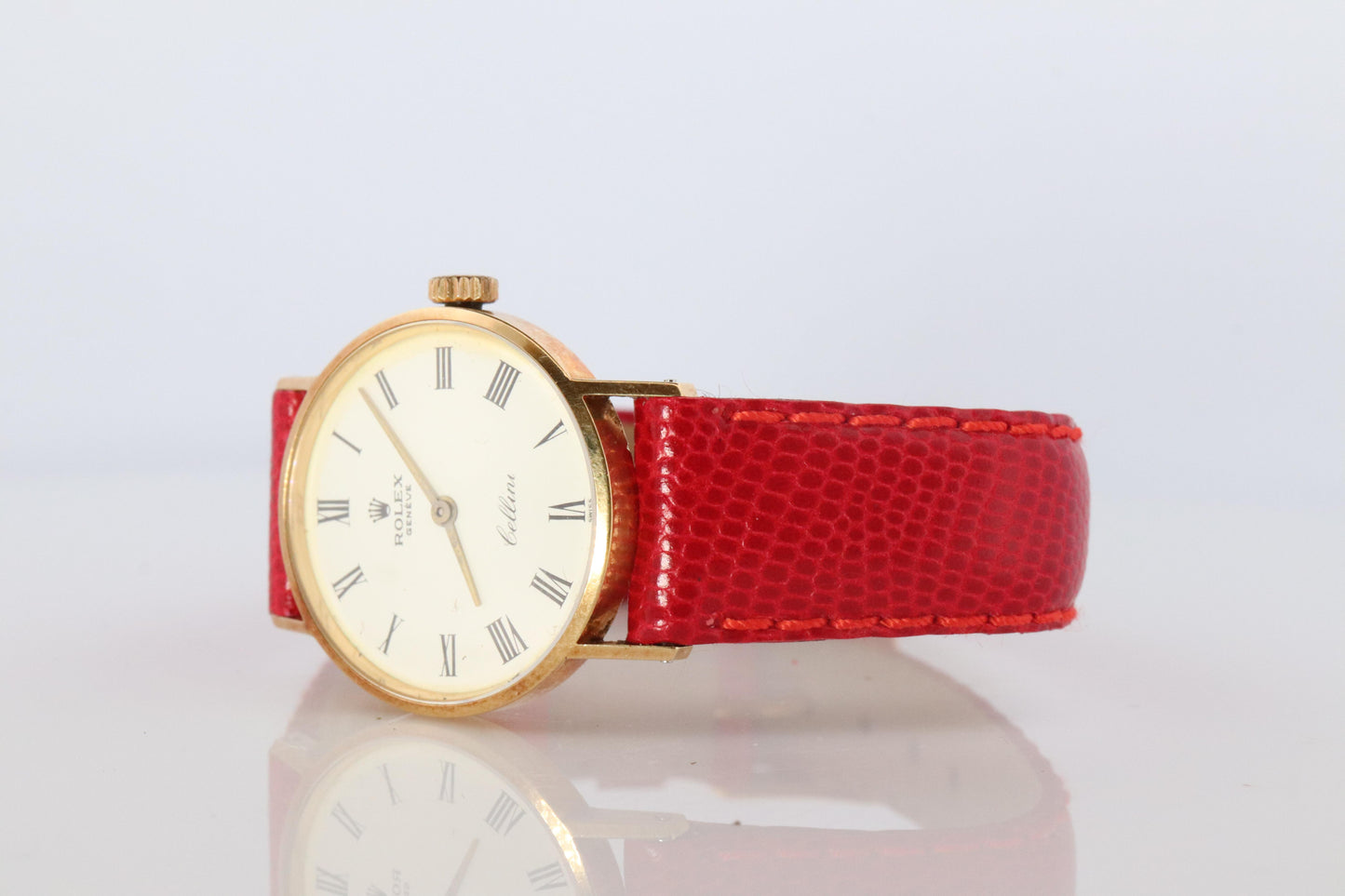 Genuine 18k Rolex Watch. 18k YG Ladies Rolex CELLINI 3810 Round WristWatch