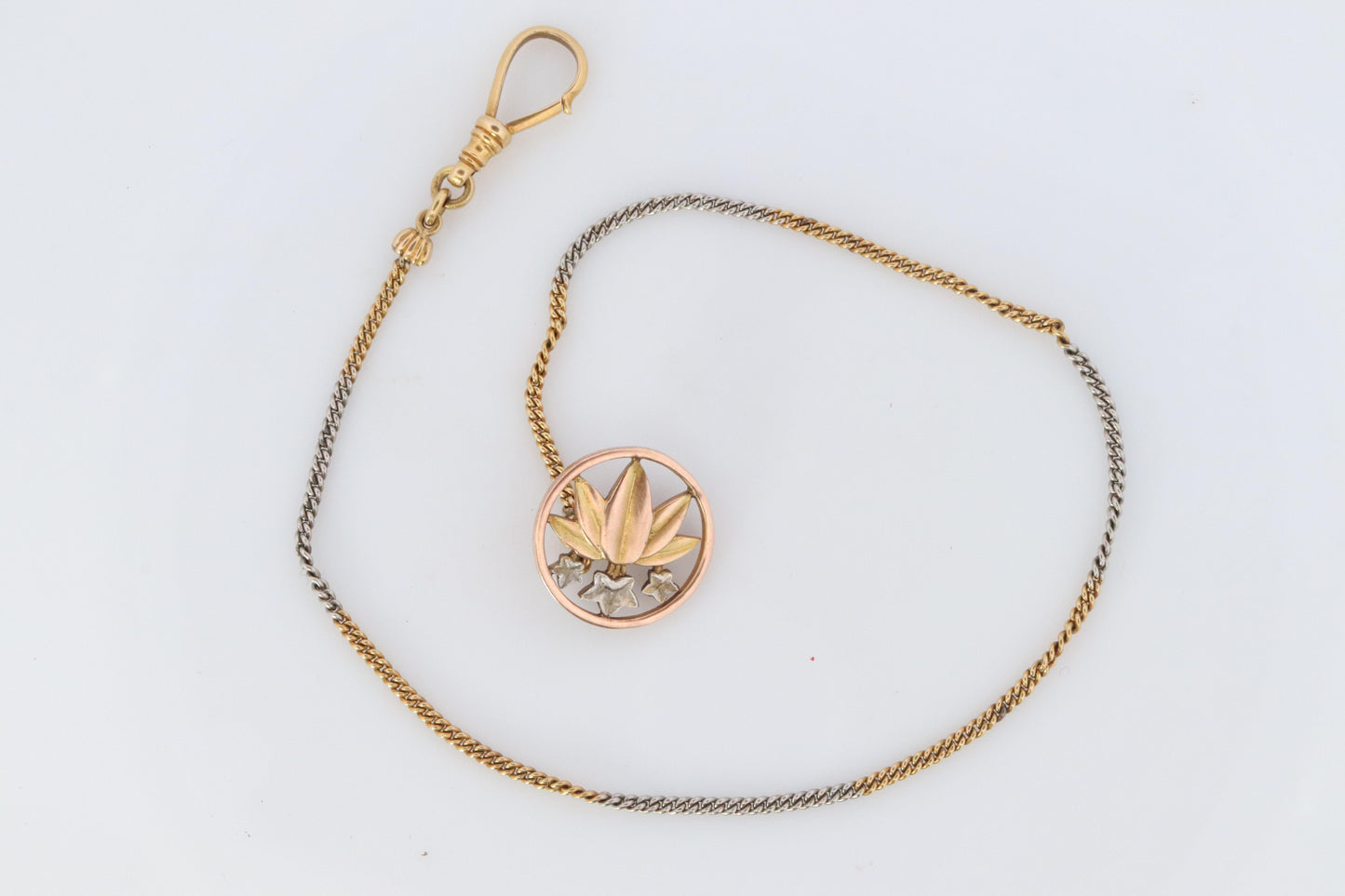 18k YG Pocket watch Chain. Antique Pocket Watch Curb chain.