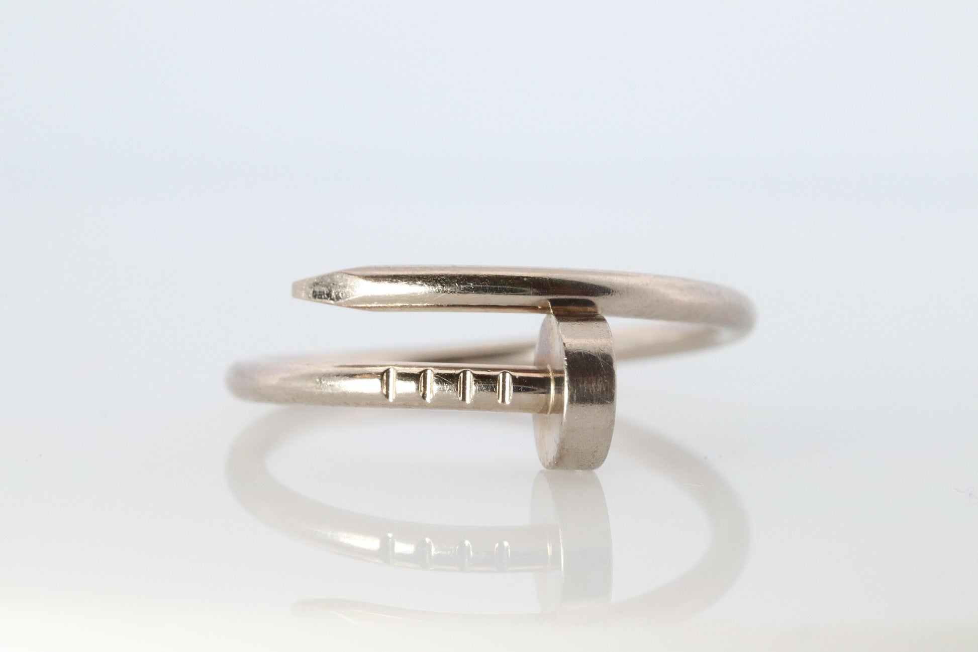 Vintage Cartier Juste un Clou Ring. 18k WG Original Papers Genuine Cartier Band.