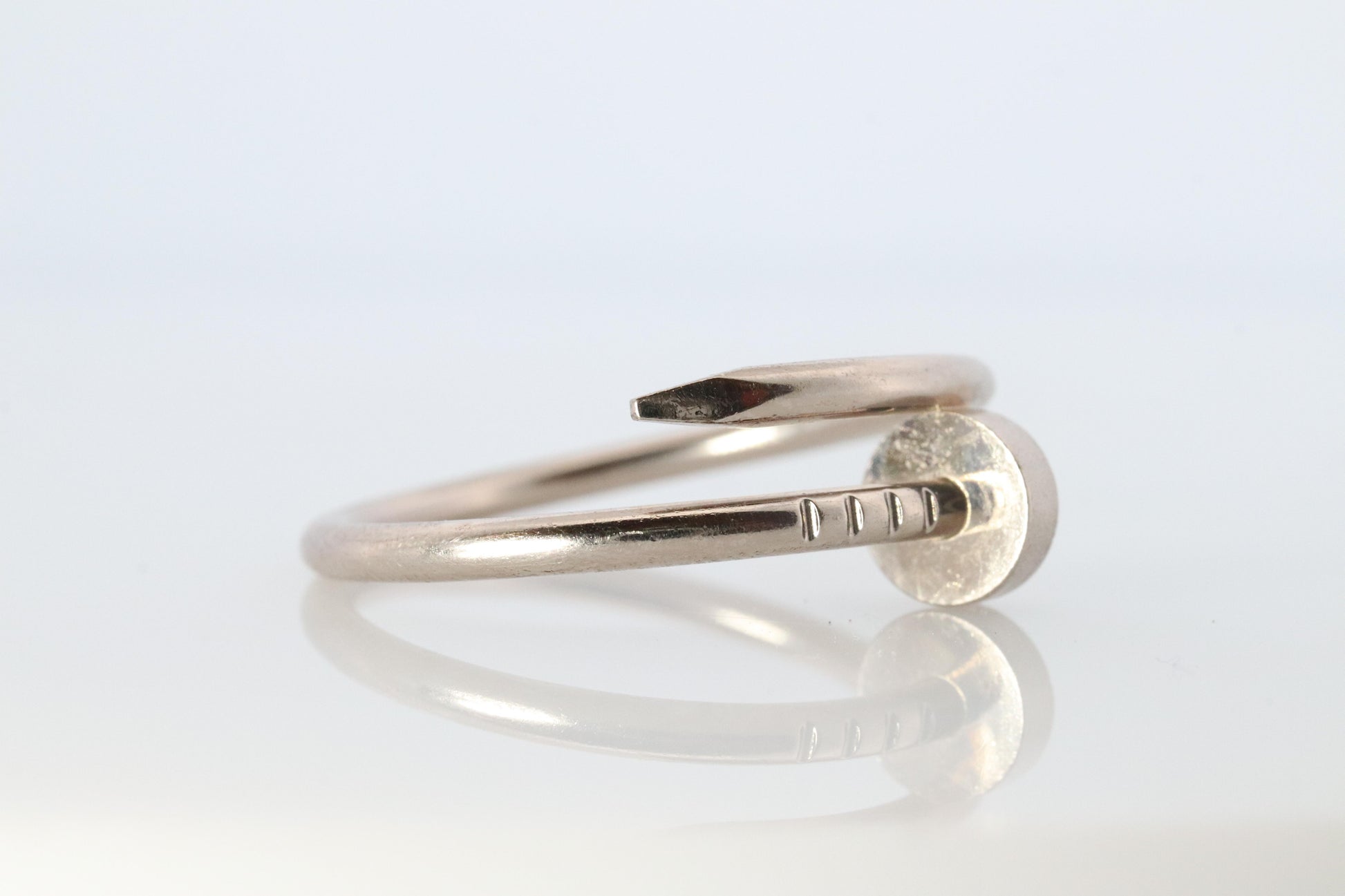 Vintage Cartier Juste un Clou Ring. 18k WG Original Papers Genuine Cartier Band.