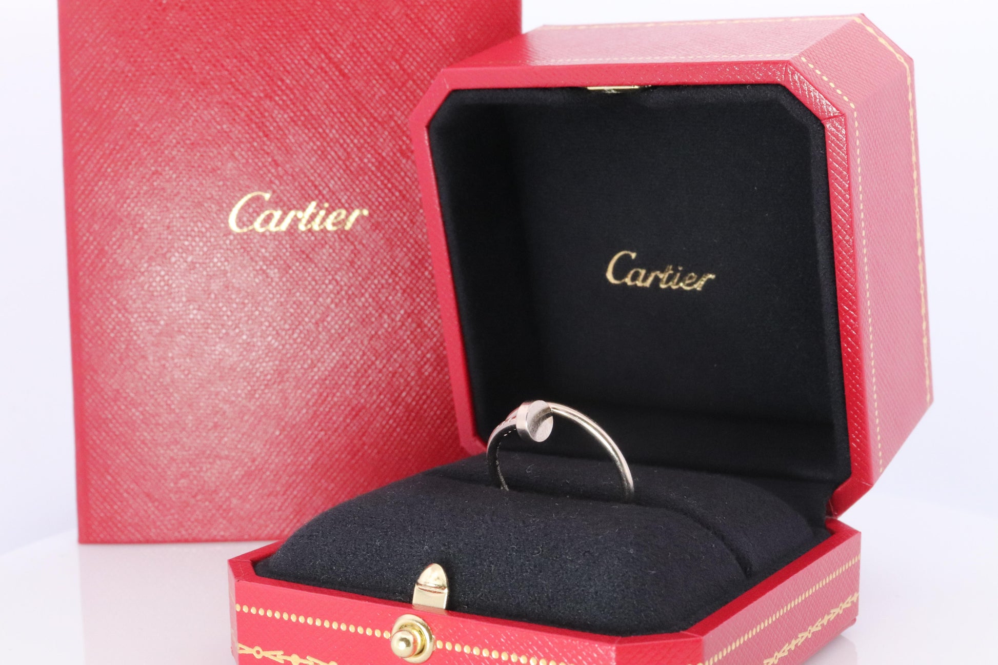 Vintage Cartier Juste un Clou Ring. 18k WG Original Papers Genuine Cartier Band.