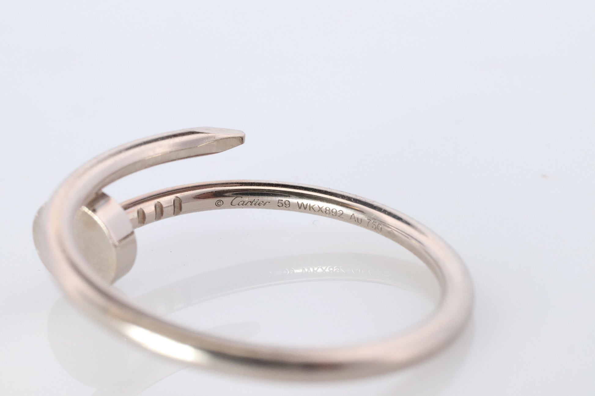 Vintage Cartier Juste un Clou Ring. 18k WG Original Papers Genuine Cartier Band.