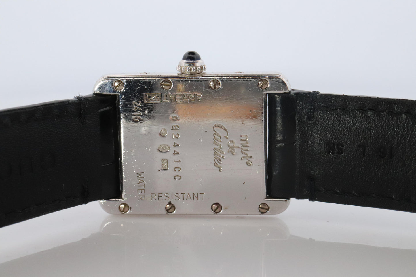 Vintage Must de Cartier Tank Watch. 925 Vermeil ARGENT 2416 Arabic Dial Tank