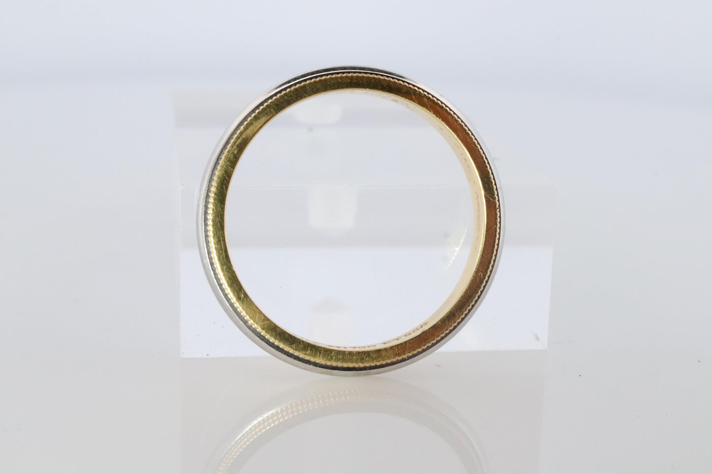 Vintage Tiffany and Co Ring. Authentic 18k PT950 Milgrain Mens T&CO Band