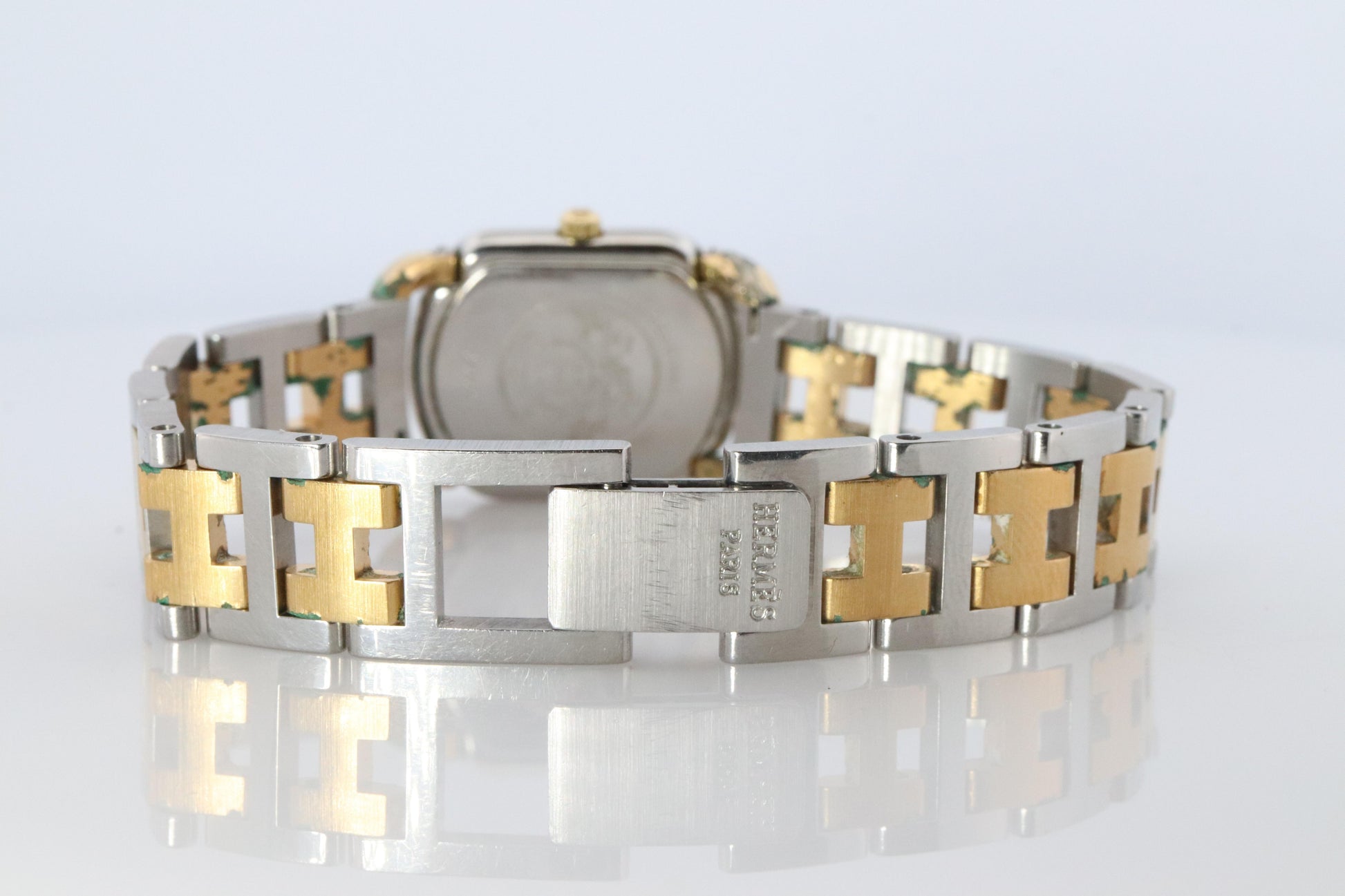 Genuine HERMES RALLYE Stainless Steel 21mm RA1.220 Quartz Watch White.