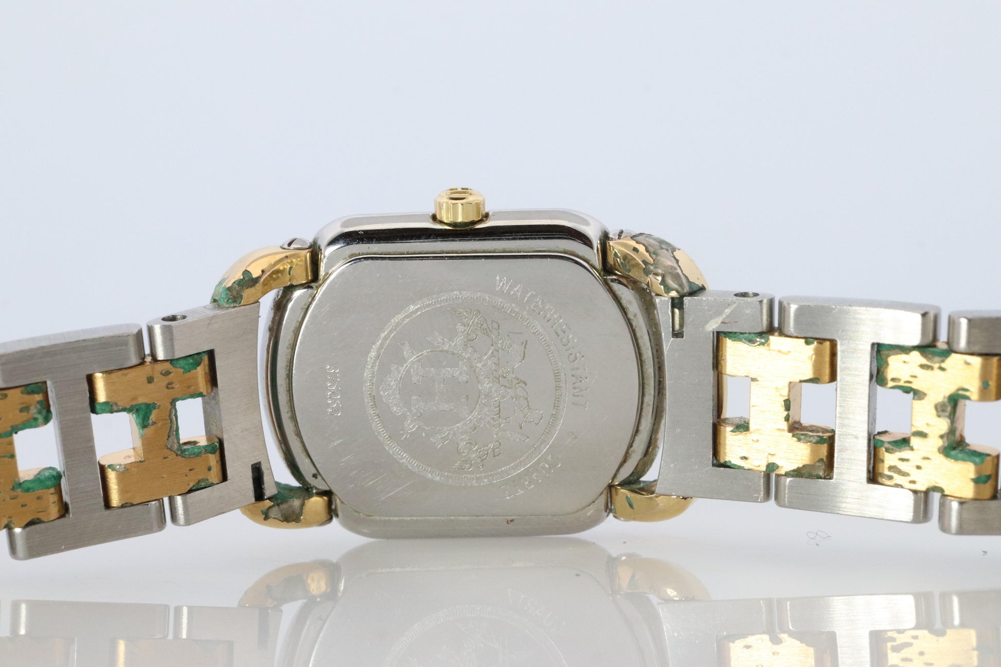 Genuine HERMES RALLYE Stainless Steel 21mm RA1.220 Quartz Watch White.