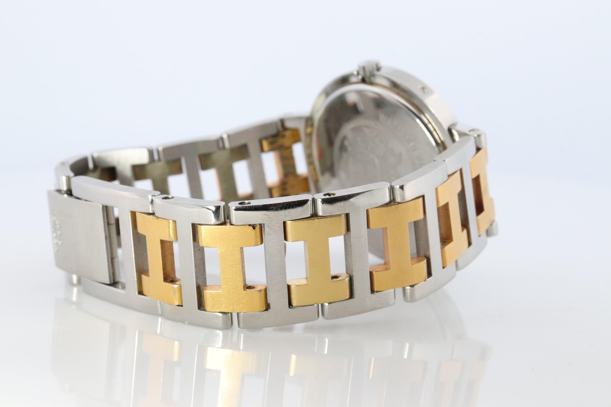 Genuine HERMES Stainless Steel 30mm Round Clipper Quartz Watch White.