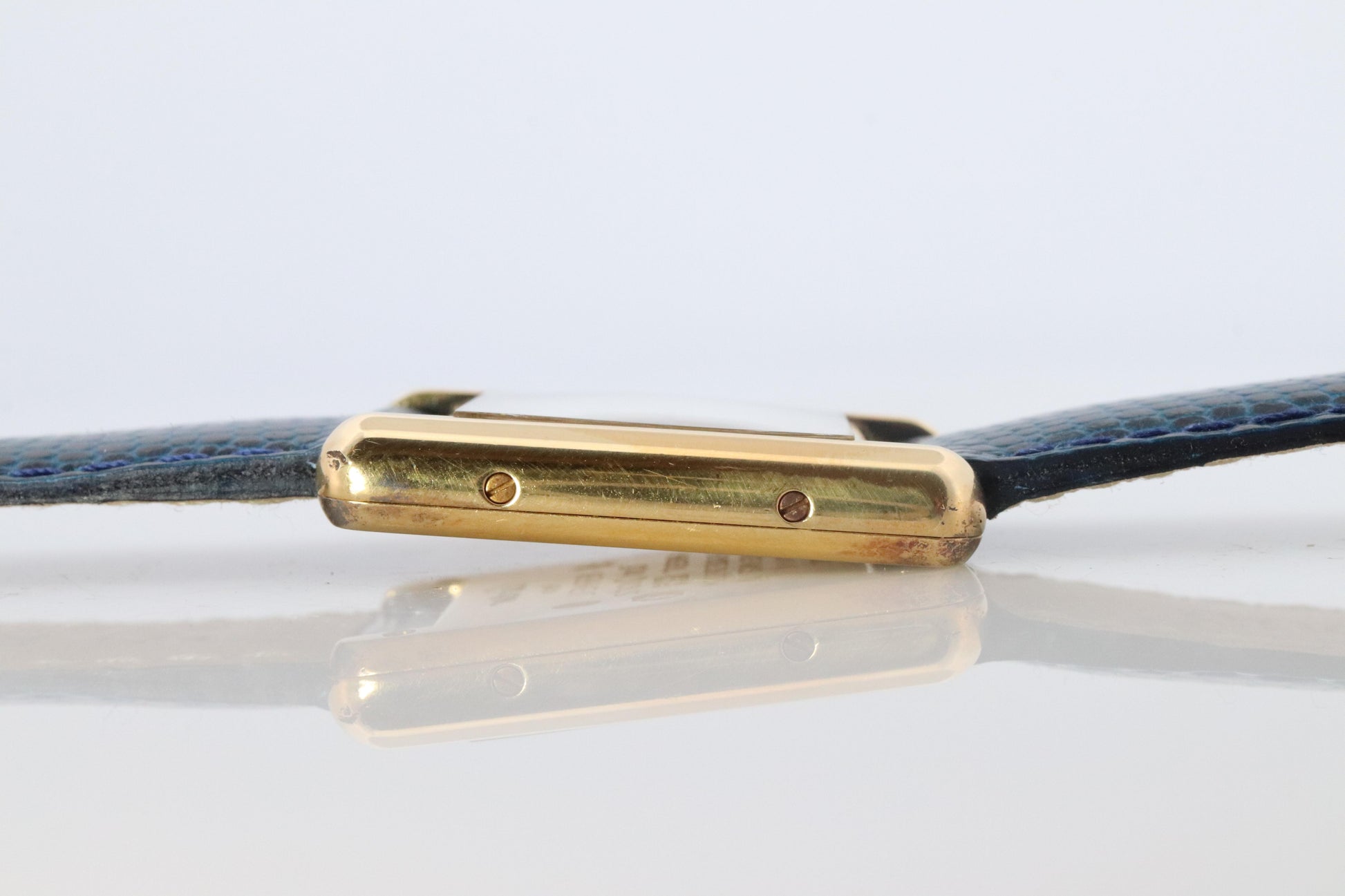 Vintage Must de Cartier Tank 366001 Dial Watch Vermeil ARGENT Small Tank