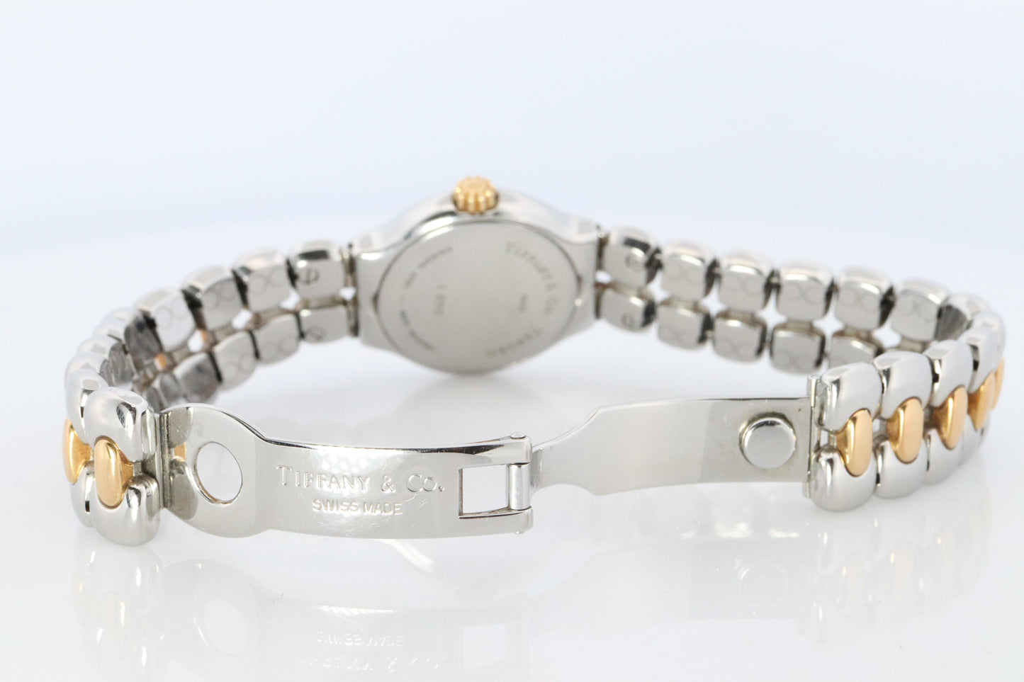 Tiffany and Co Watch. 18k Tiffany Tesoro Stainless Steel Ladies 25mm Wristwatch