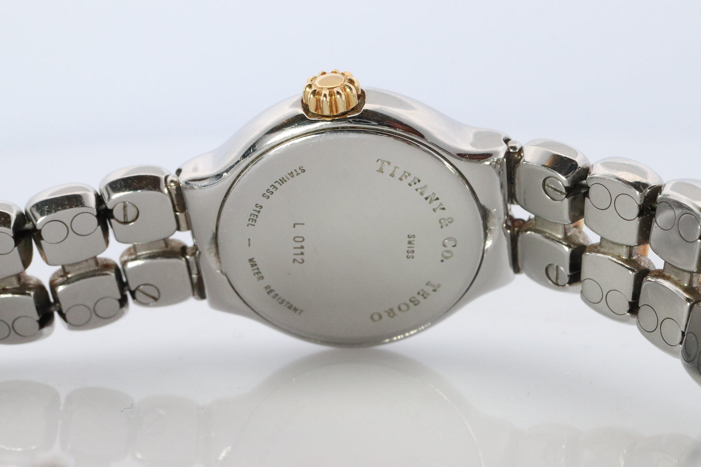 Tiffany and Co Watch. 18k Tiffany Tesoro Stainless Steel Ladies 25mm Wristwatch