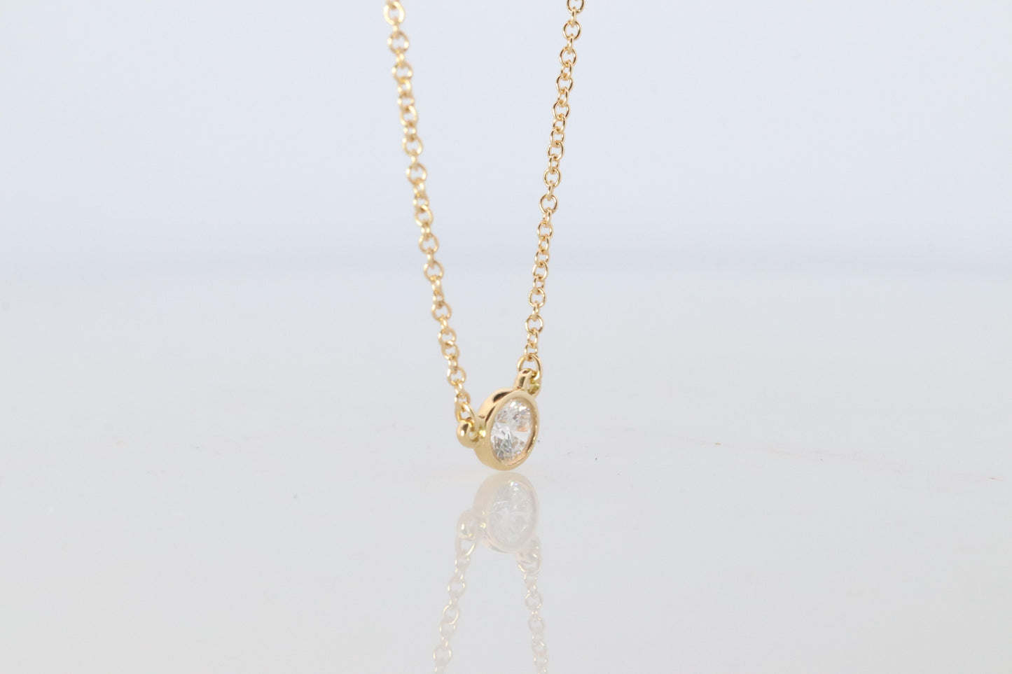 Vintage Tiffany Co Necklace Elsa Peretti Diamond by the Yard 0.36ct Solitaire 1P