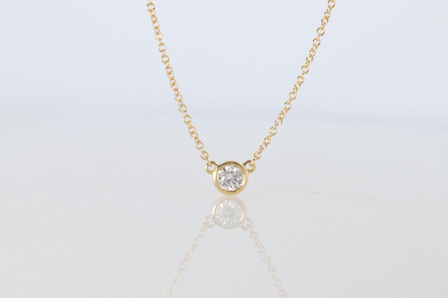 Vintage Tiffany Co Necklace Elsa Peretti Diamond by the Yard 0.36ct Solitaire 1P