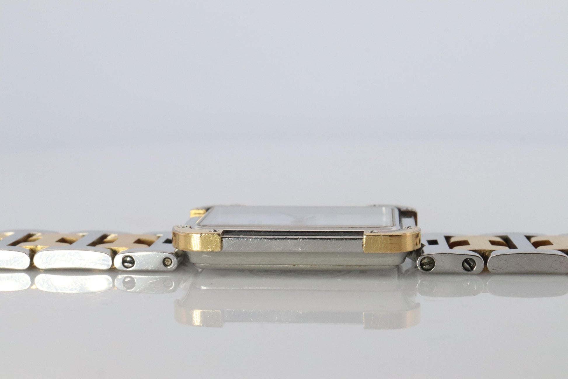 Genuine HERMES Stainless Steel 24mm Rectangle Croisiere Quartz Watch White.