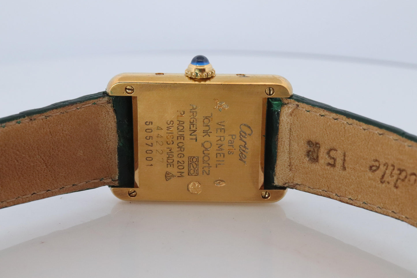 Vintage Must de Cartier Tank Arabic Dial Watch. Vermeil ARGENT 925 Small Tank