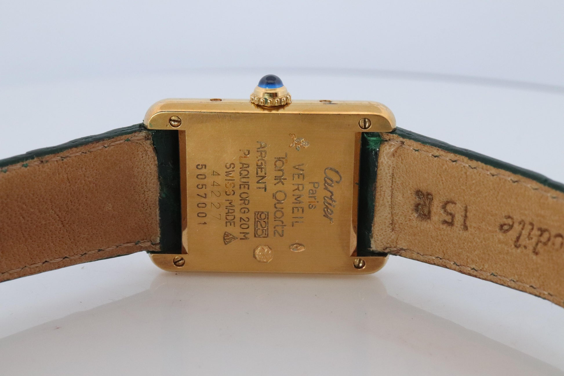 Vintage Must de Cartier Tank Arabic Dial Watch. Vermeil ARGENT 925 Small Tank