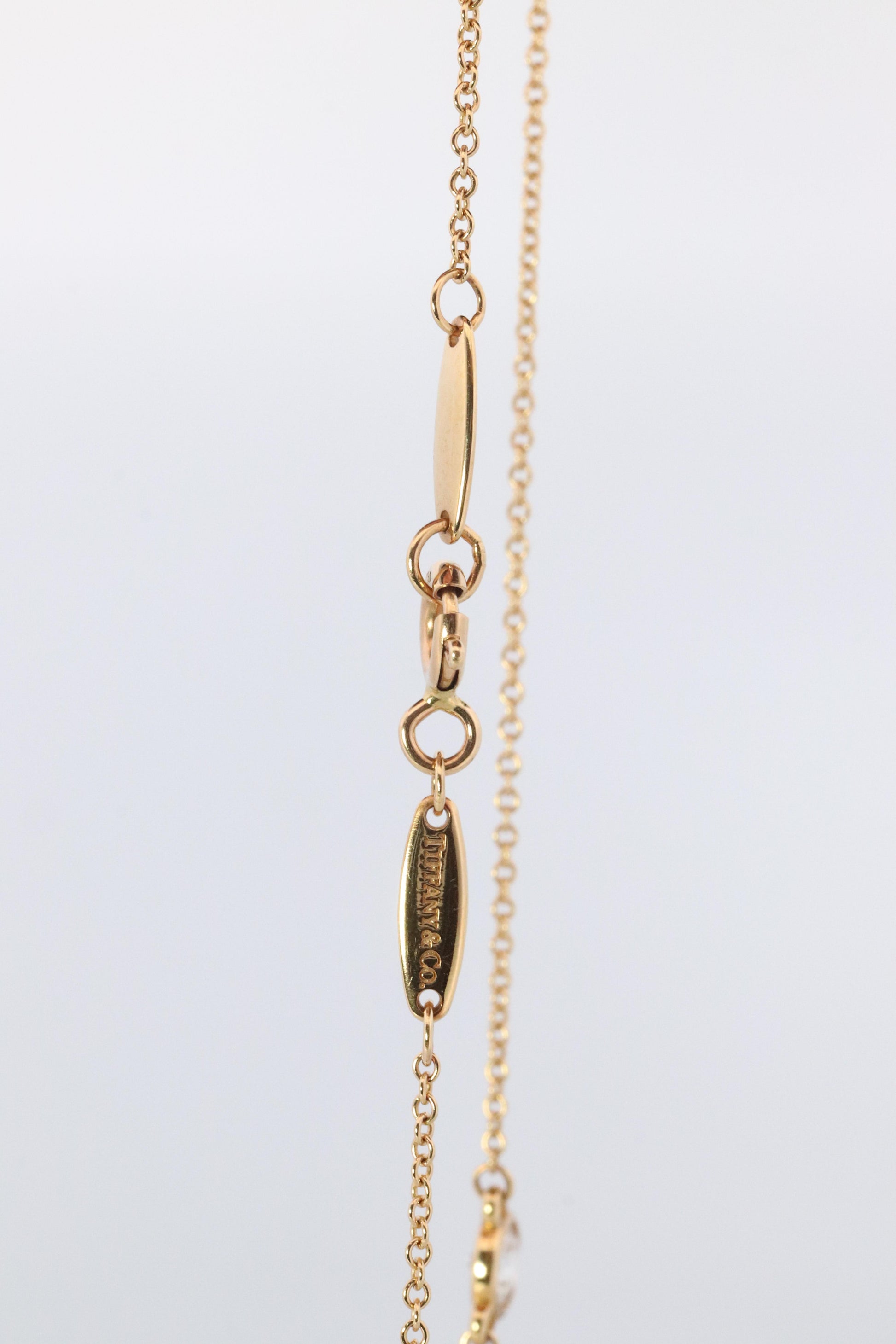 Vintage Tiffany Co Necklace Elsa Peretti Diamond by the Yard 0.36ct Solitaire 1P