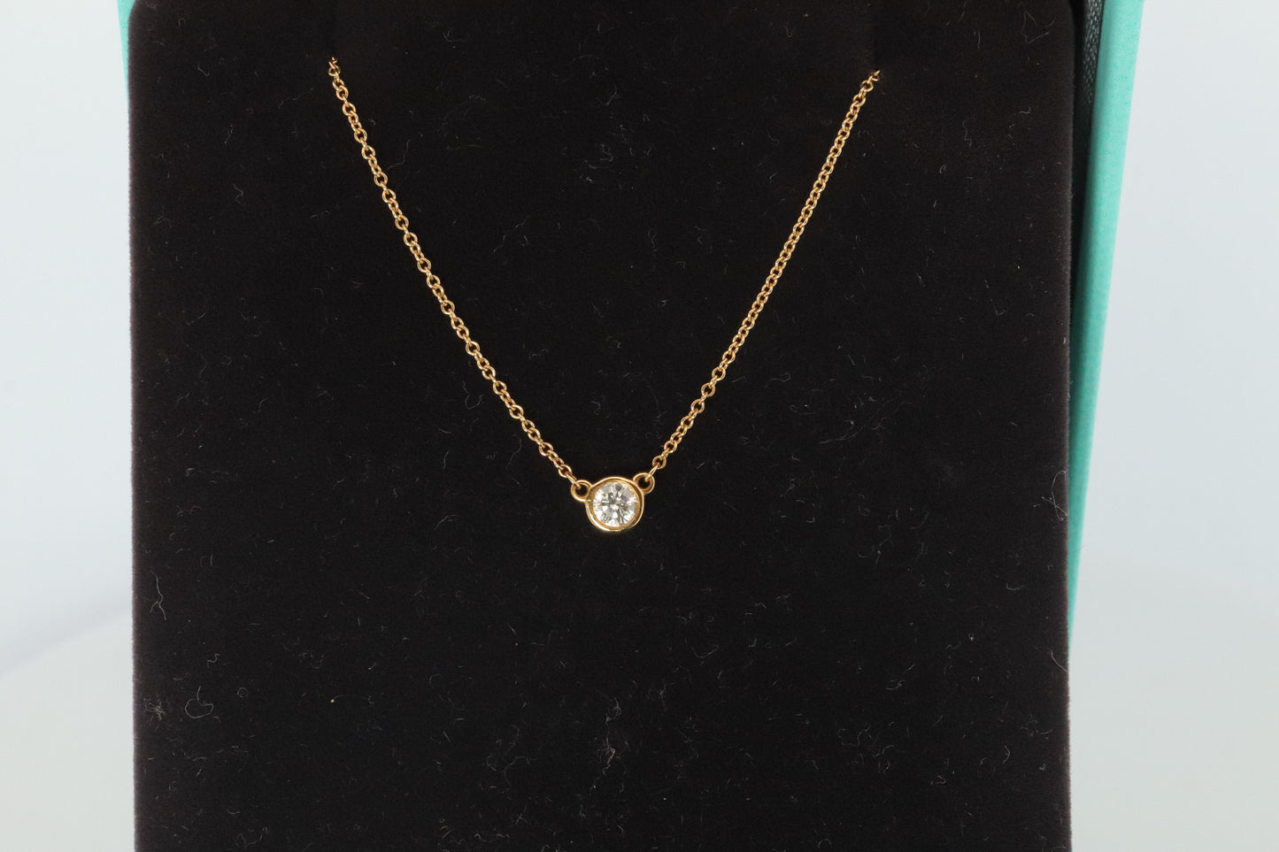 Vintage Tiffany Co Necklace Elsa Peretti Diamond by the Yard 0.36ct Solitaire 1P