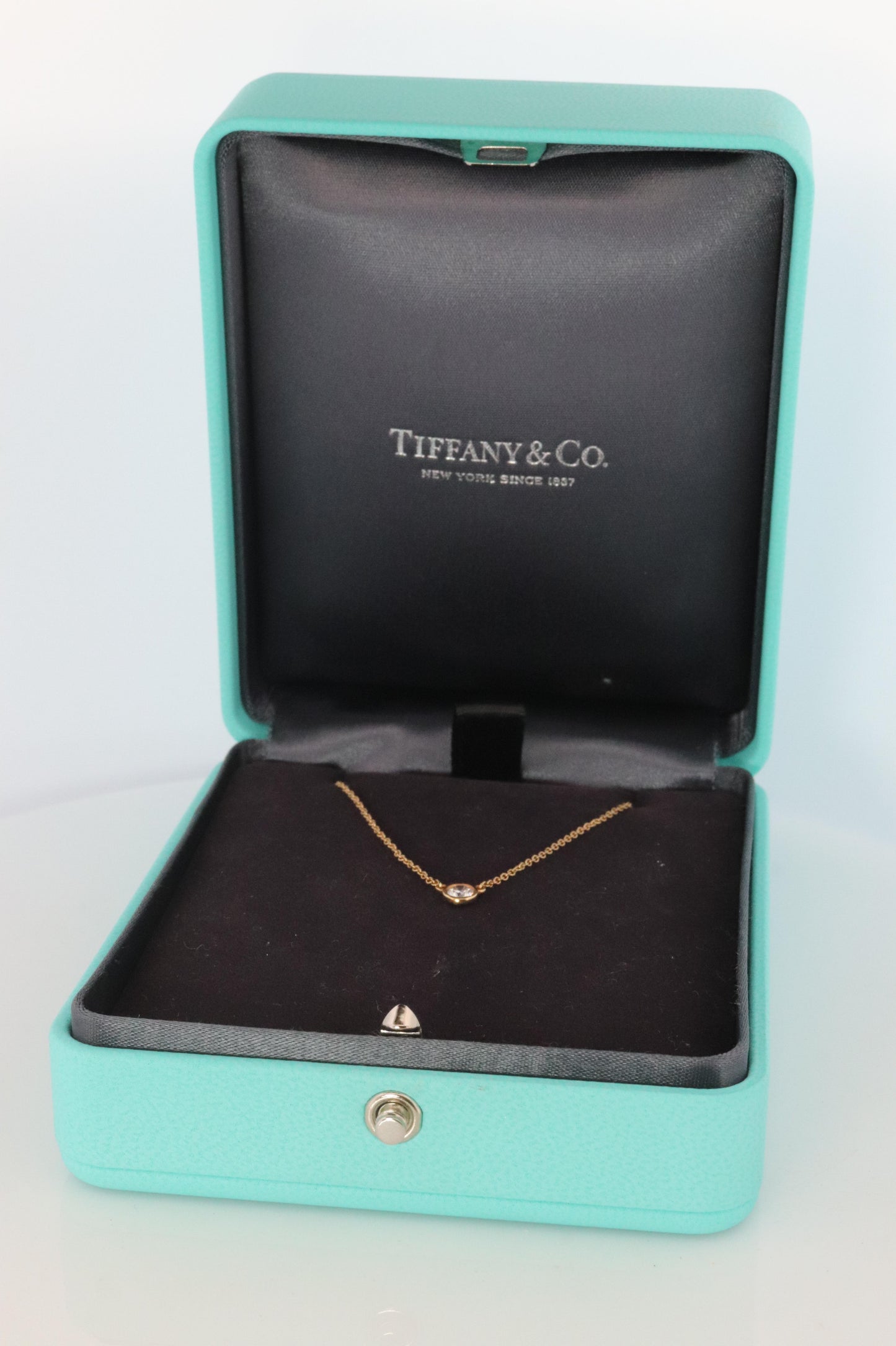 Vintage Tiffany Co Necklace Elsa Peretti Diamond by the Yard 0.36ct Solitaire 1P