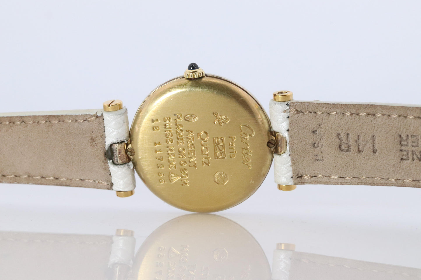 Genuine Cartier Diamond Watch. Must de Cartier Vendome Round Argent Roman Dial