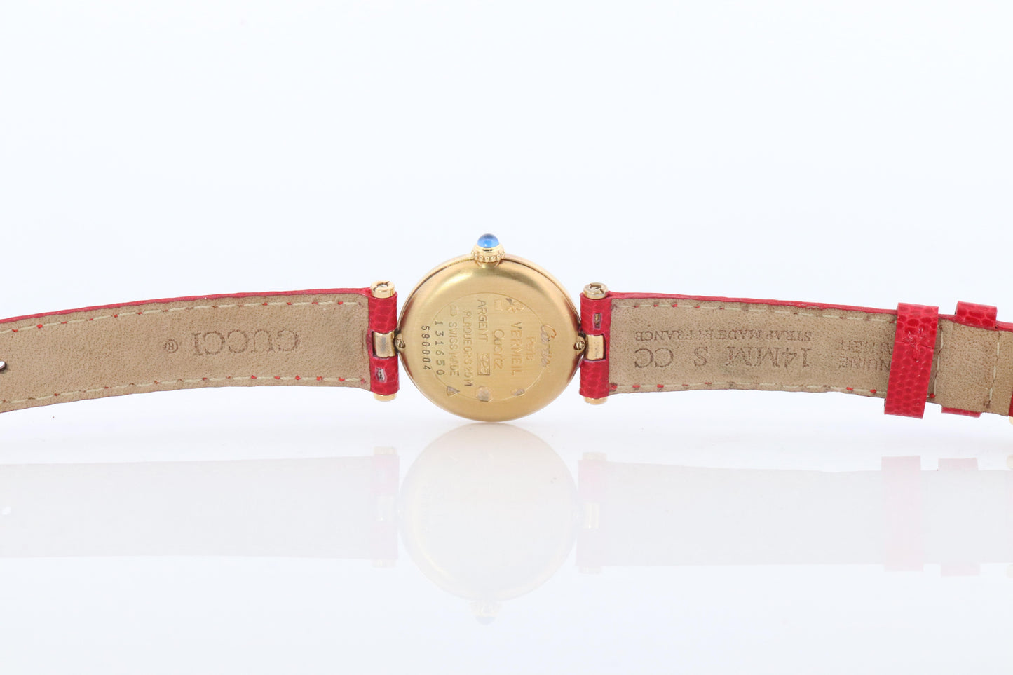 Genuine Cartier Watch. Must de Cartier Vendome Round Argent Vermeil White Face