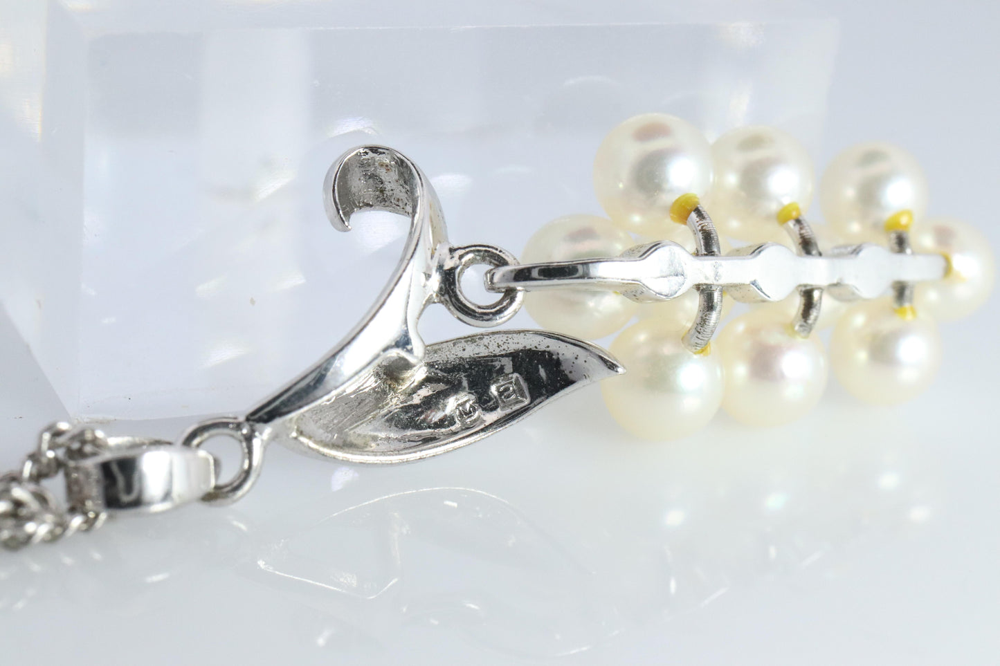 Mikimoto Pendant Sterling Silver. Mikimoto Pearl Grape Vine Pendant Necklace.