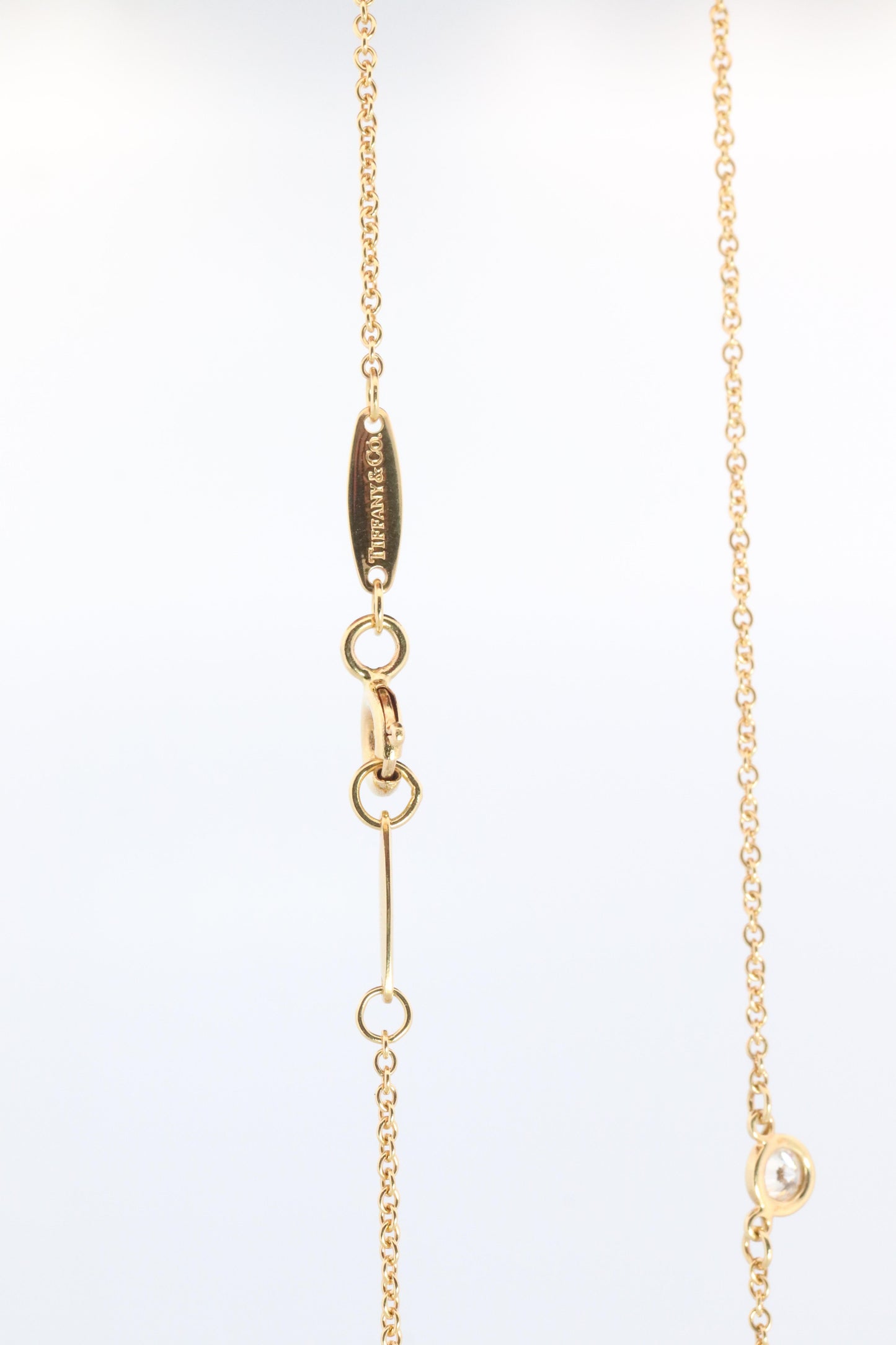 Vintage Tiffany Co Necklace Elsa Peretti Diamond by the Yard 0.14ct Solitaire 1P