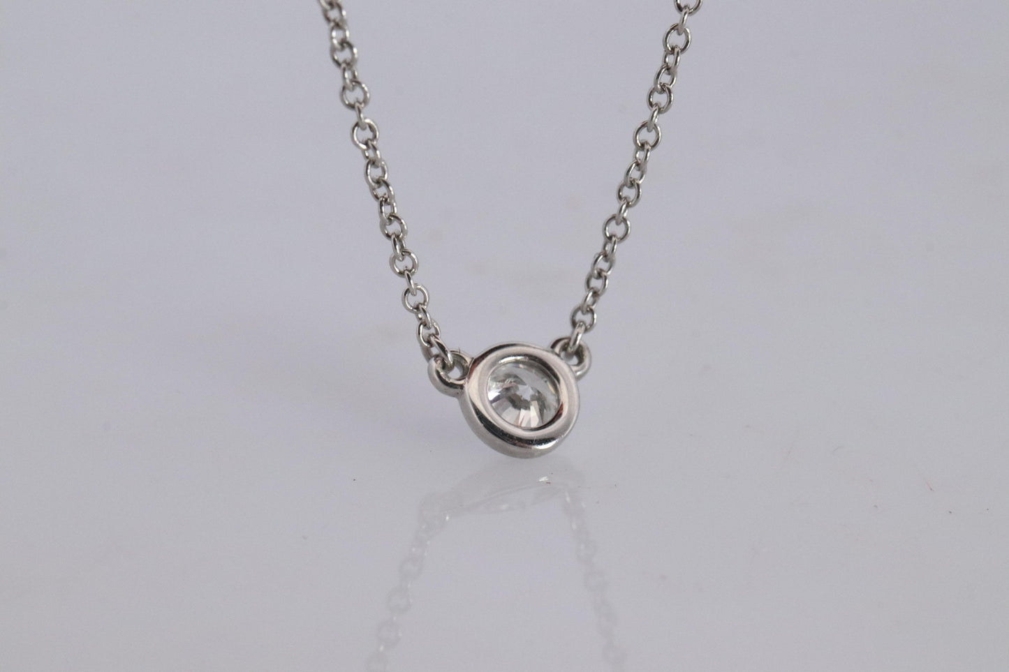 Vintage Tiffany Co Platinum Necklace Elsa Peretti Diamond by the Yard 0.25ct 1P