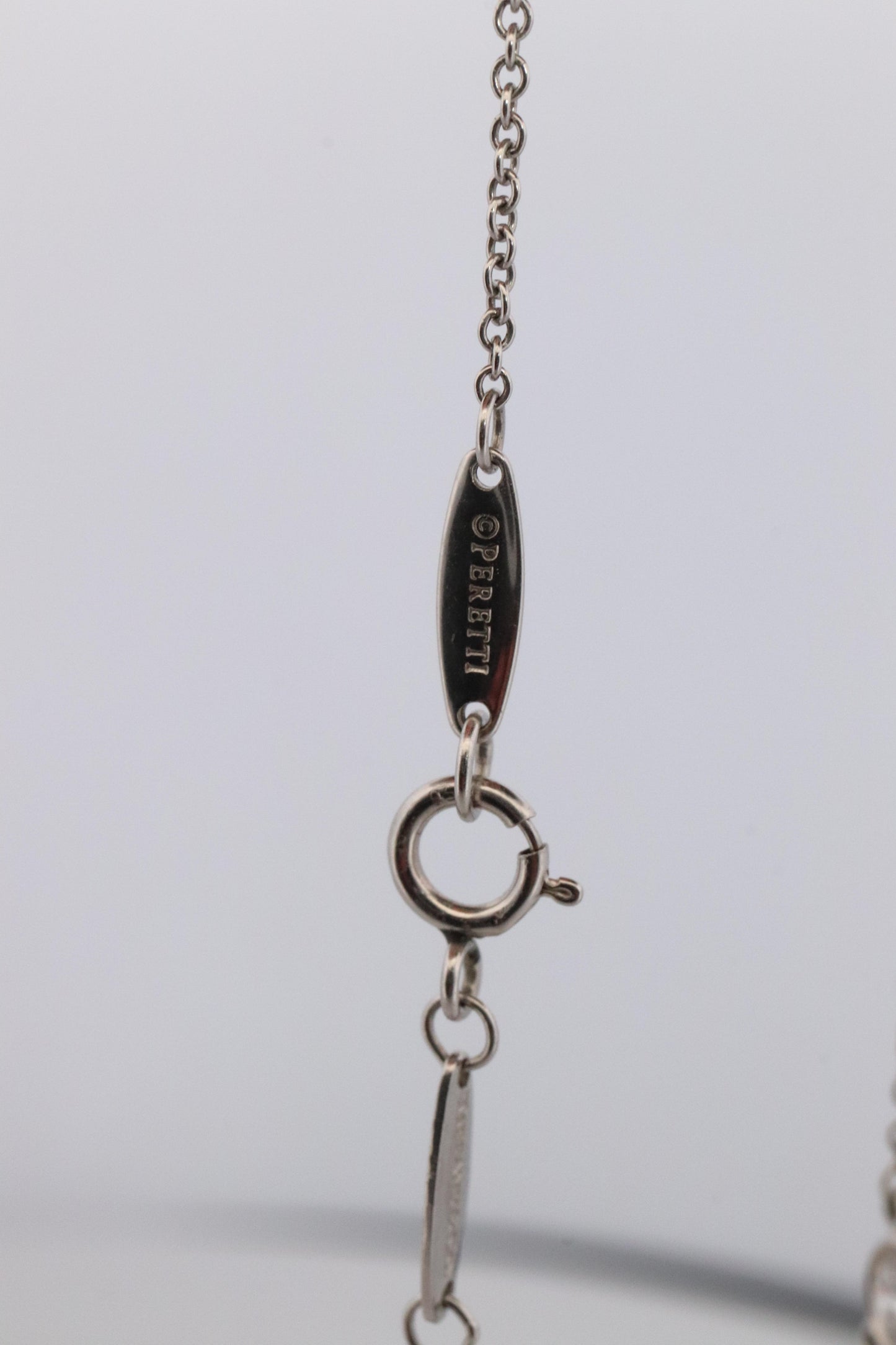 Vintage Tiffany Co Platinum Necklace Elsa Peretti Diamond by the Yard 0.22ct 1P