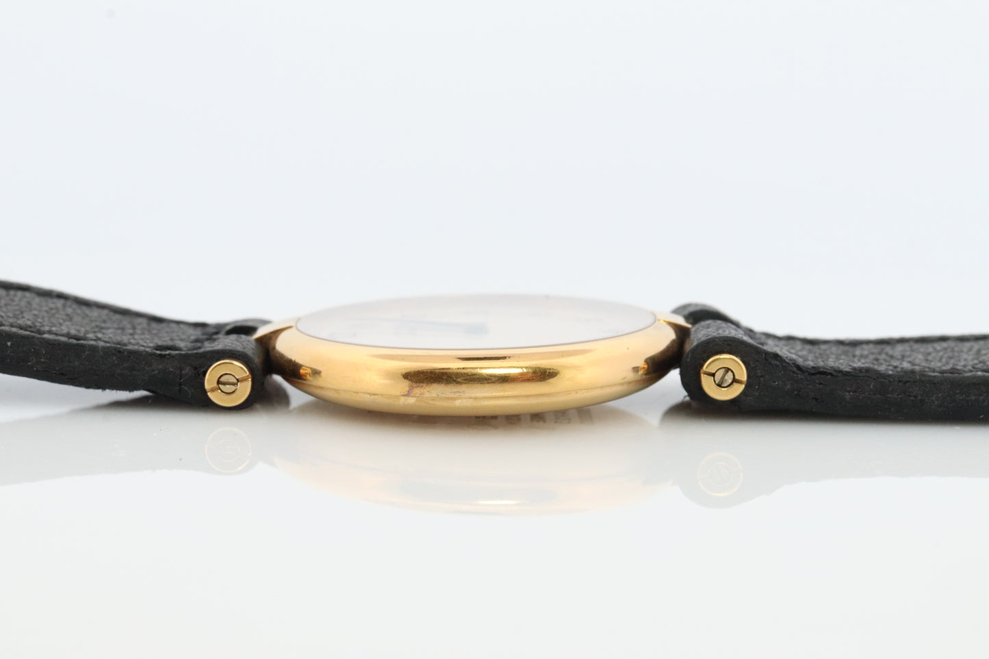 Vintage Must de Cartier Vendome Uhr. ARGENT Cartier 925 Vermeil Quarz Ardent RUND Swiss Made. Originalpapiere st(1-0-92)