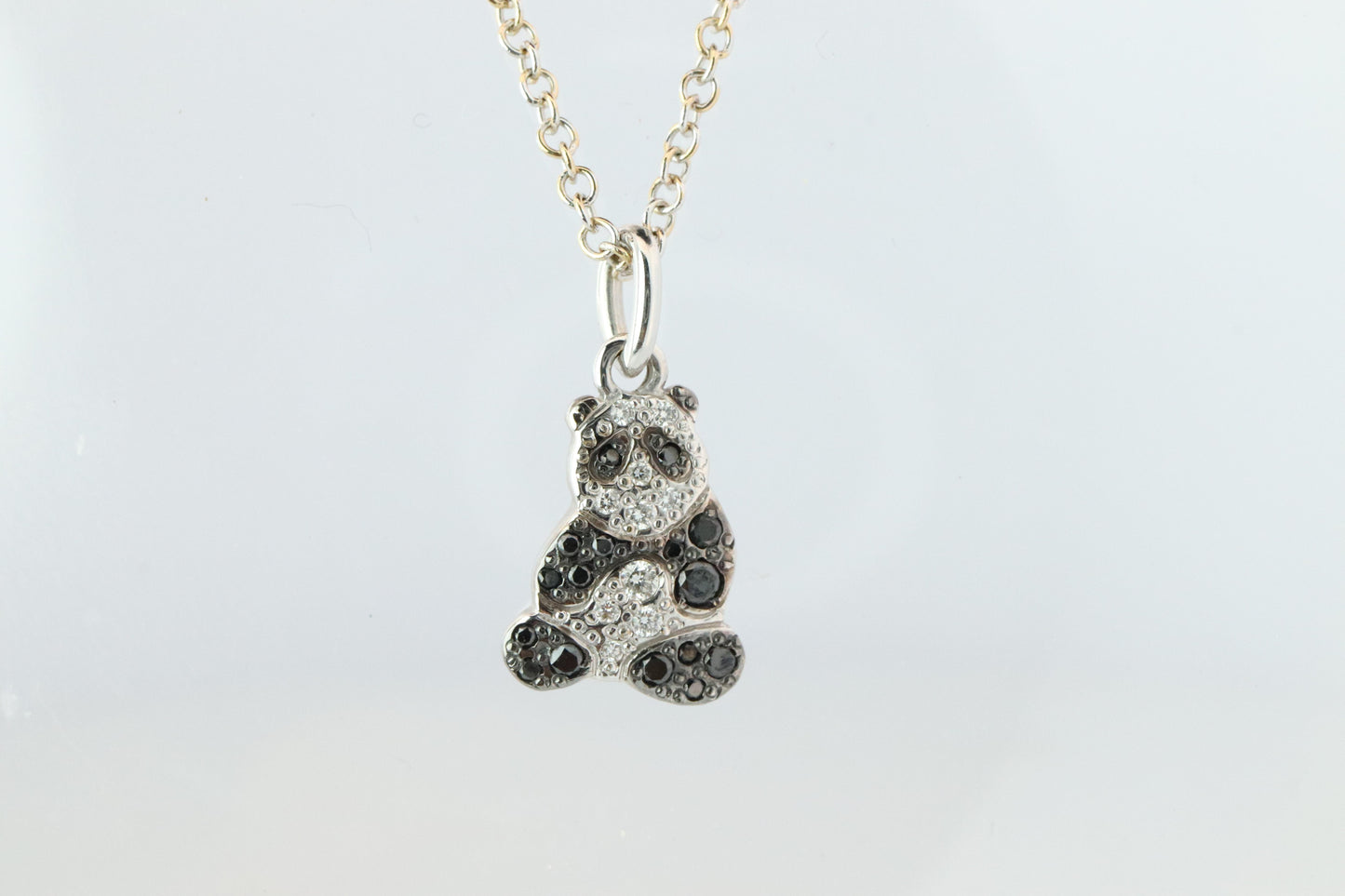 18k POMELATTO Charm. 18k Panda Bear Diamond Pendant Bracelet Charm and Necklace